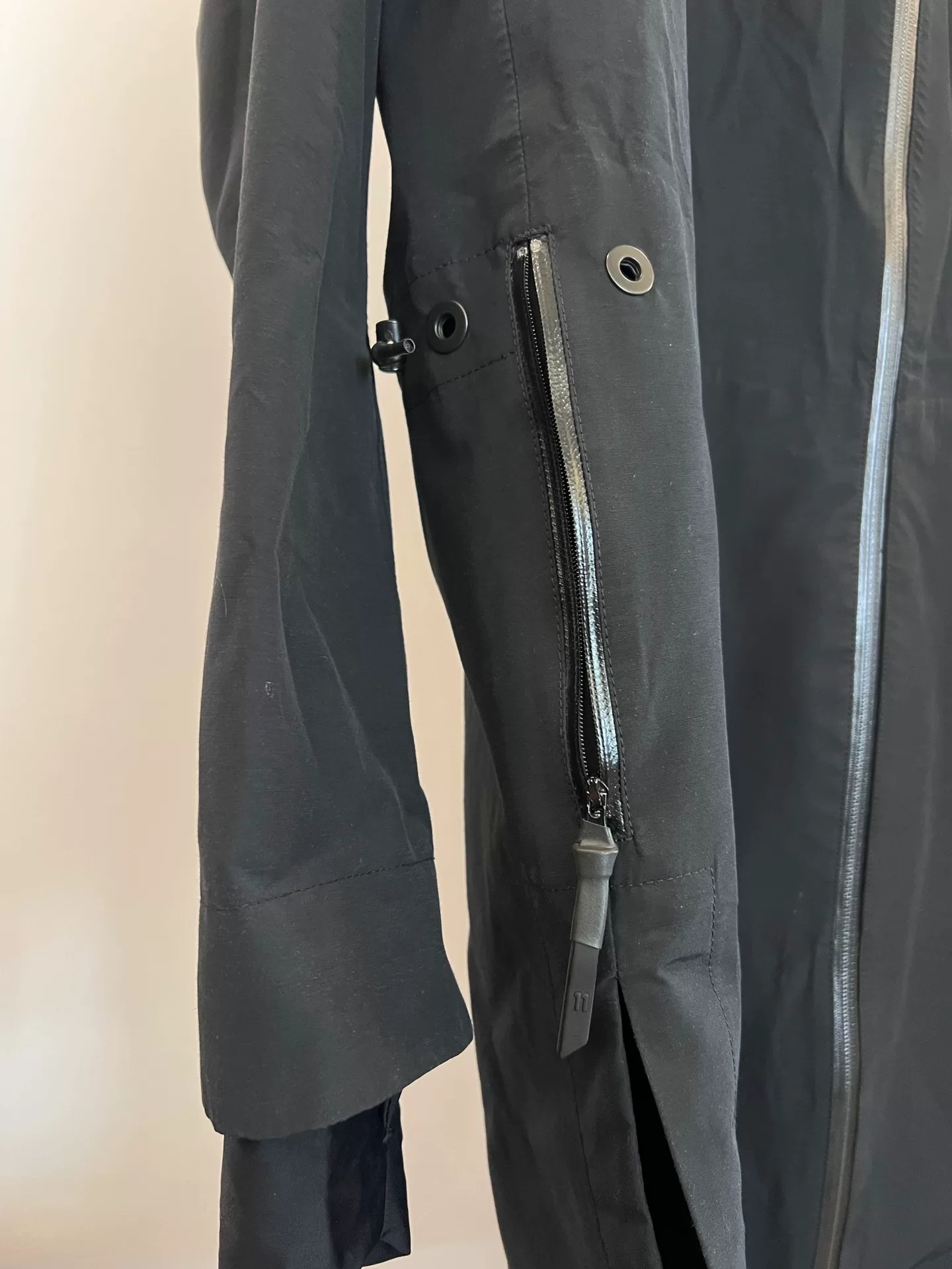 Camel Black Hooded Windproof Jacket — back