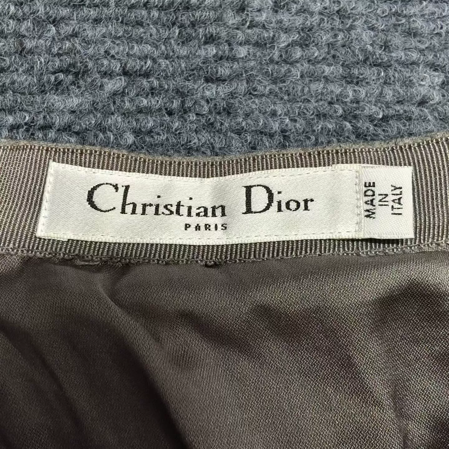 Christian Dior Gray Pleated Skirt — detail