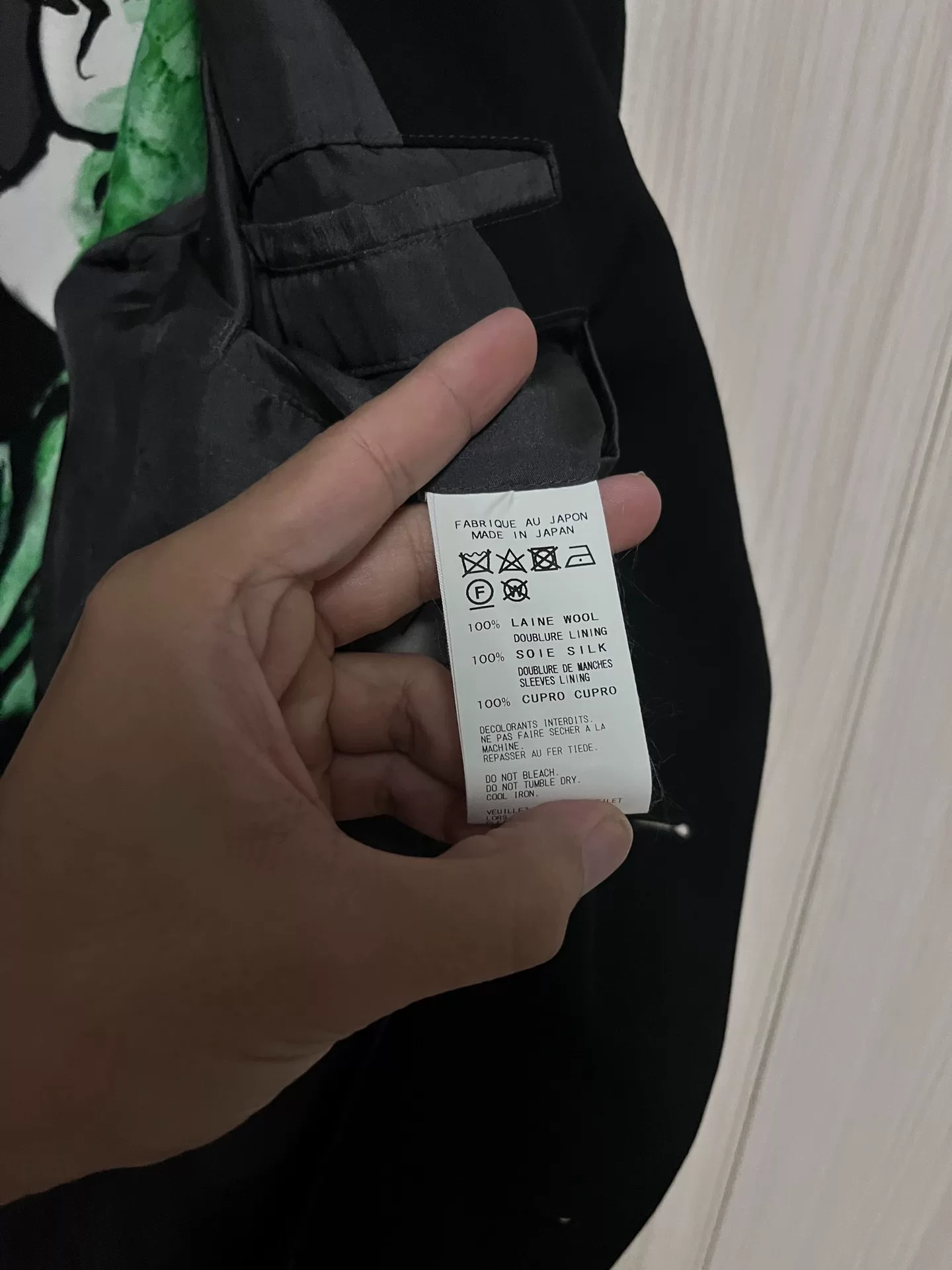 Yohji Yamamoto 17ss Double-Sided Suit — label