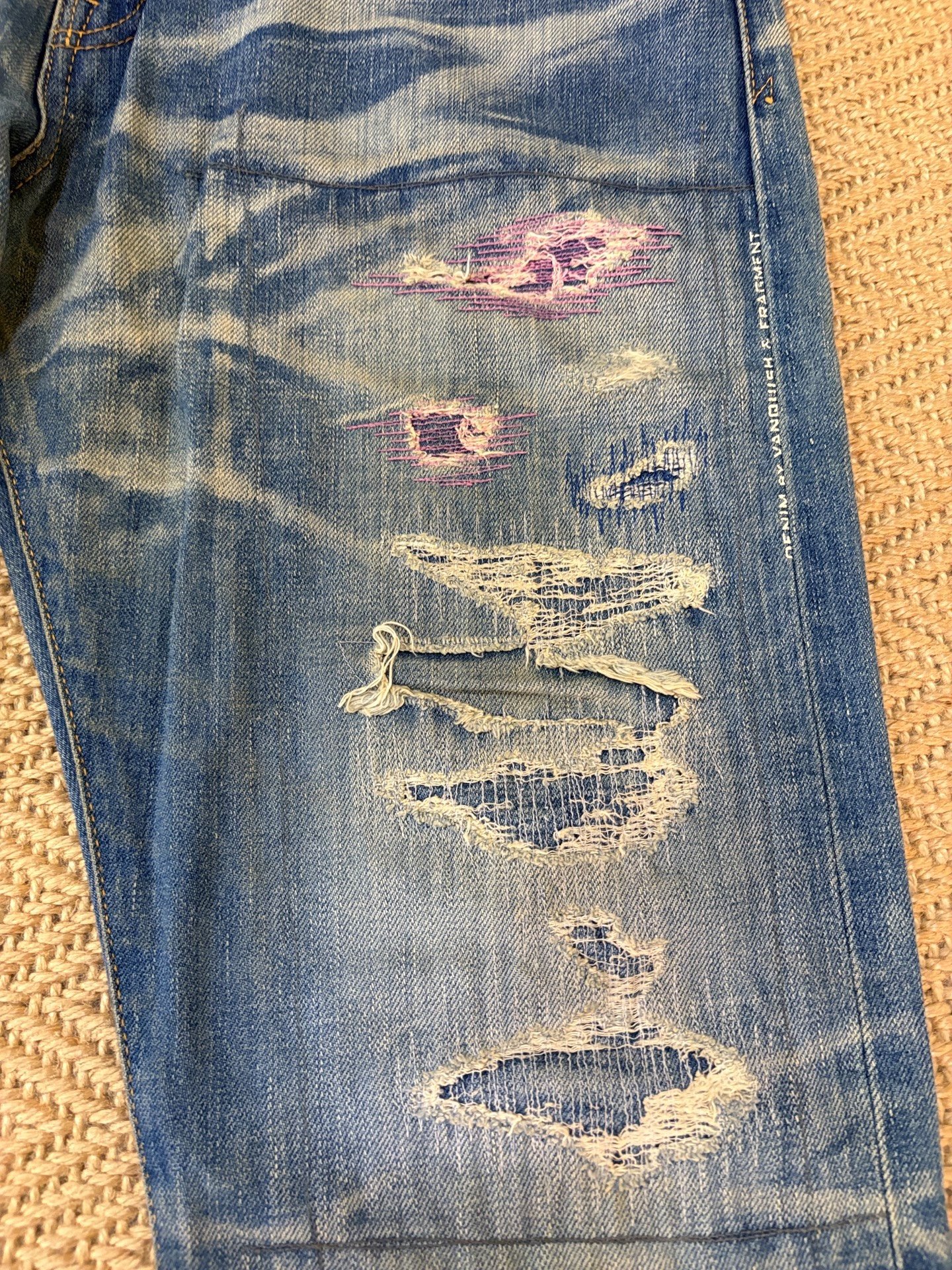 Vanquish & Fragment Cropped Denim Jeans — back