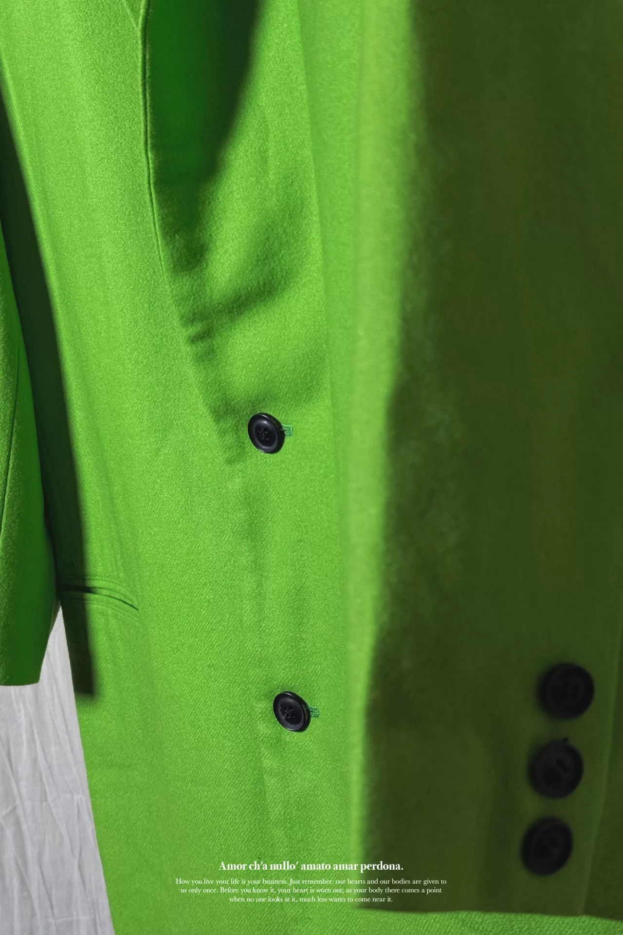 Yohji Yamamoto 80s Green Blazer — detail