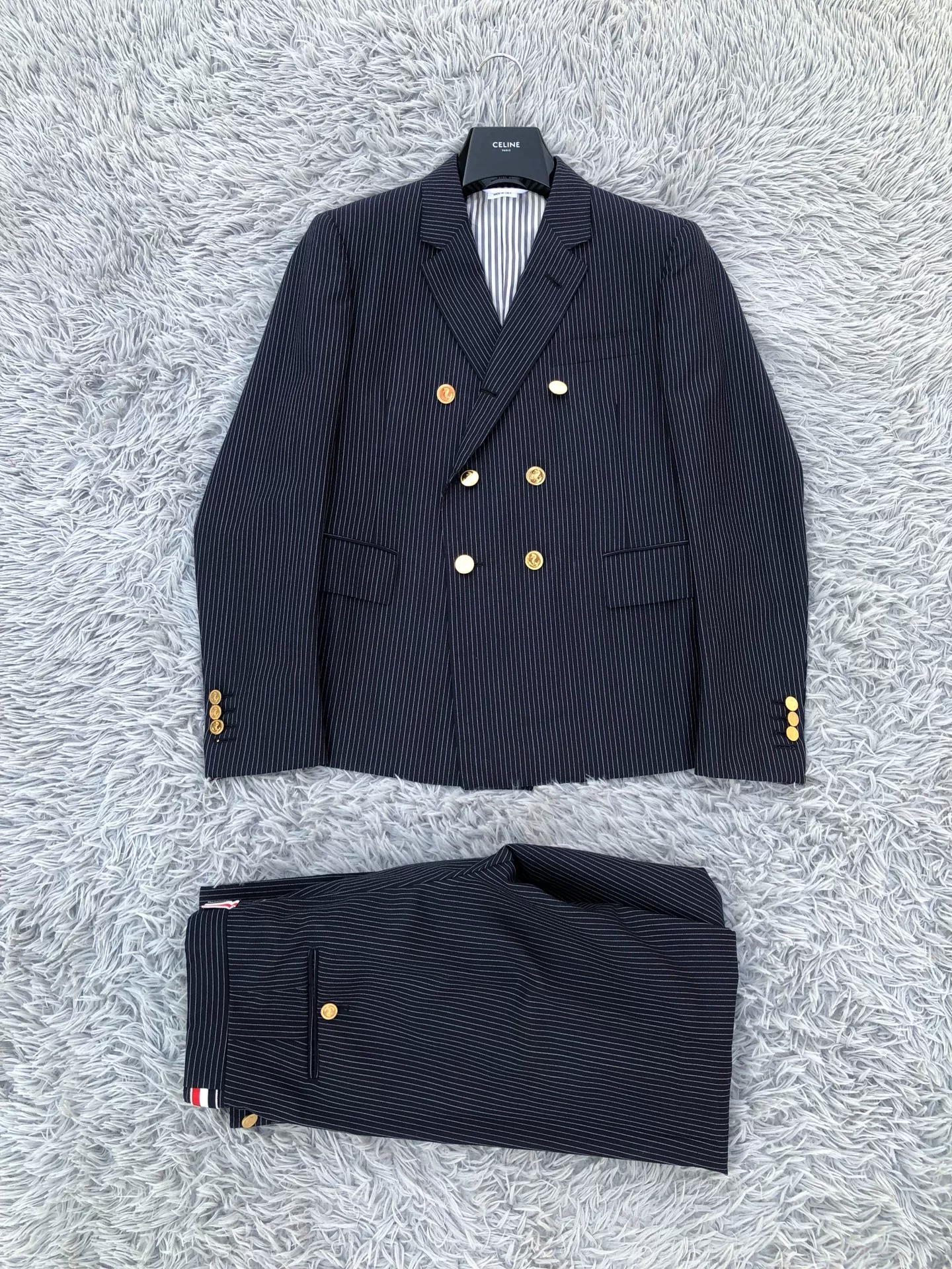 Thom Browne Gold Anchor Double-Breasted Suit