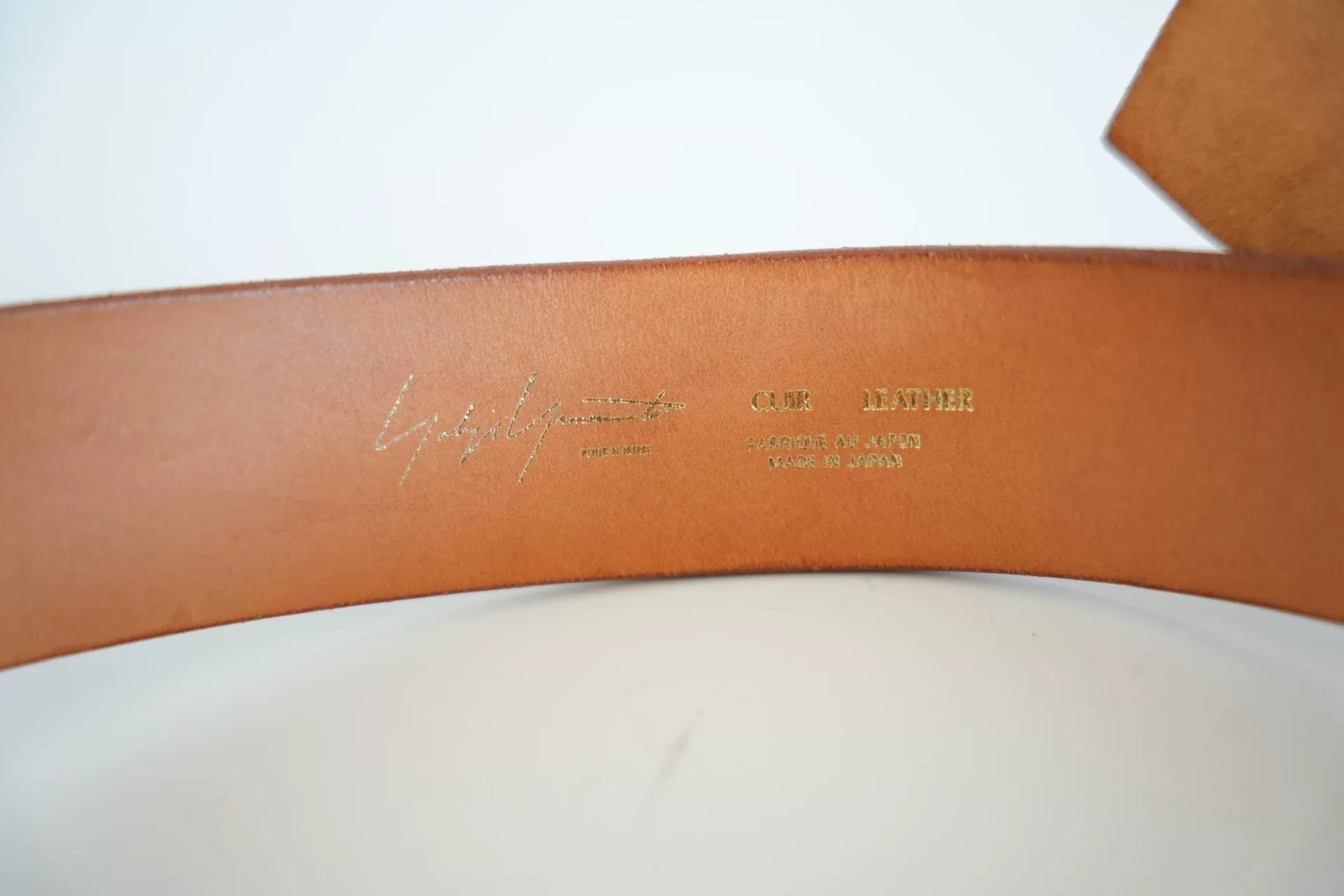 Yohji Yamamoto 07AW Slogan Signature Belt — label