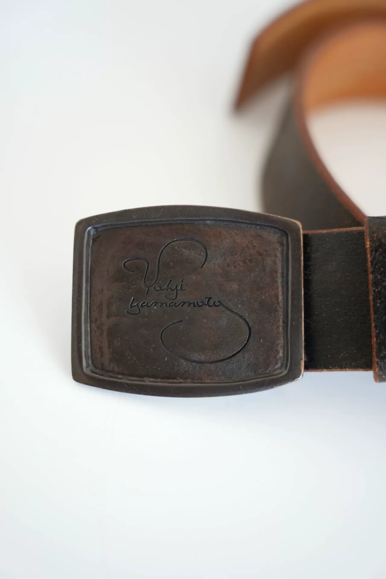 Yohji Yamamoto 07AW Slogan Signature Belt — front