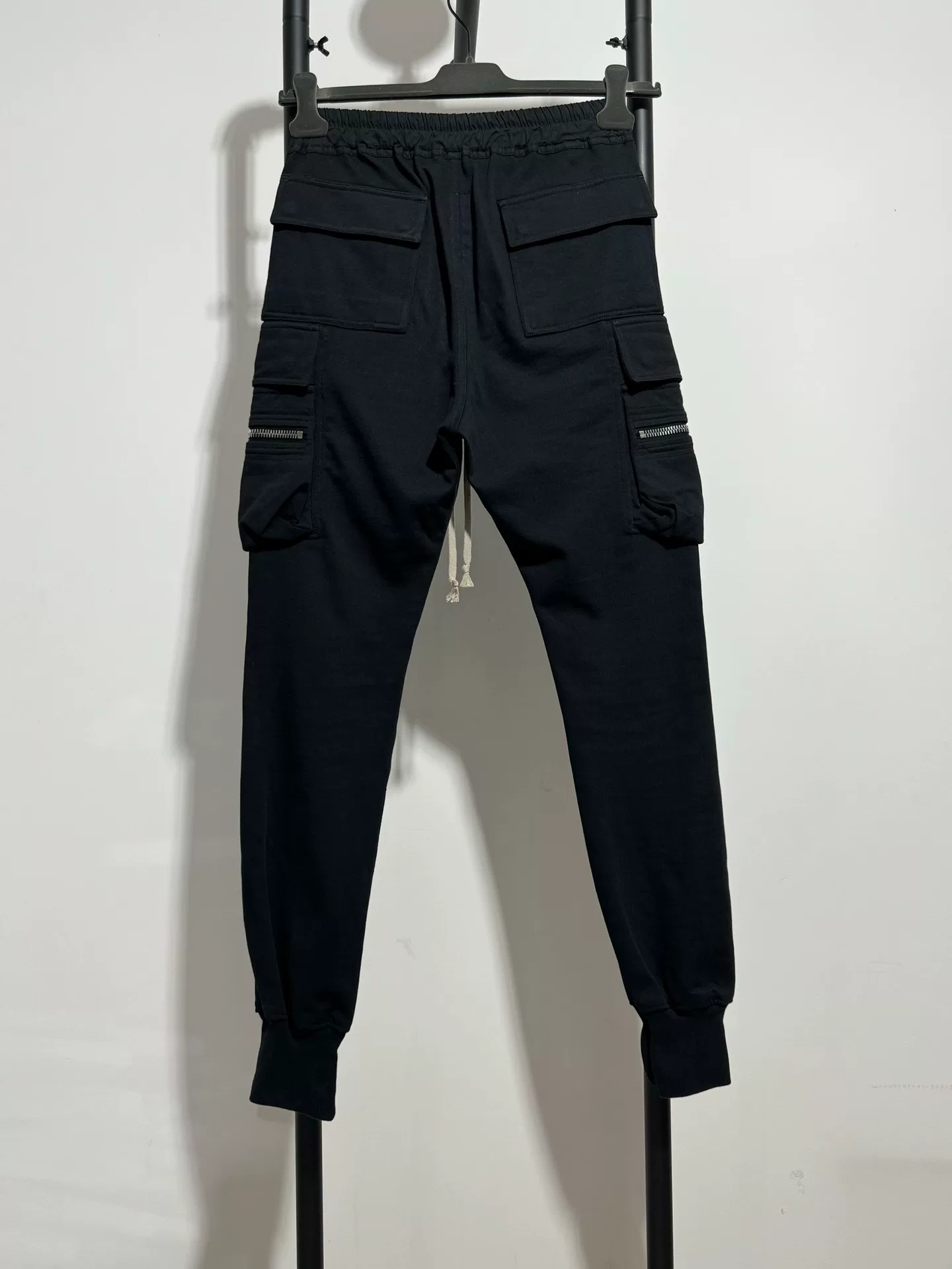 Rick Owens Black Cargo Pants — front