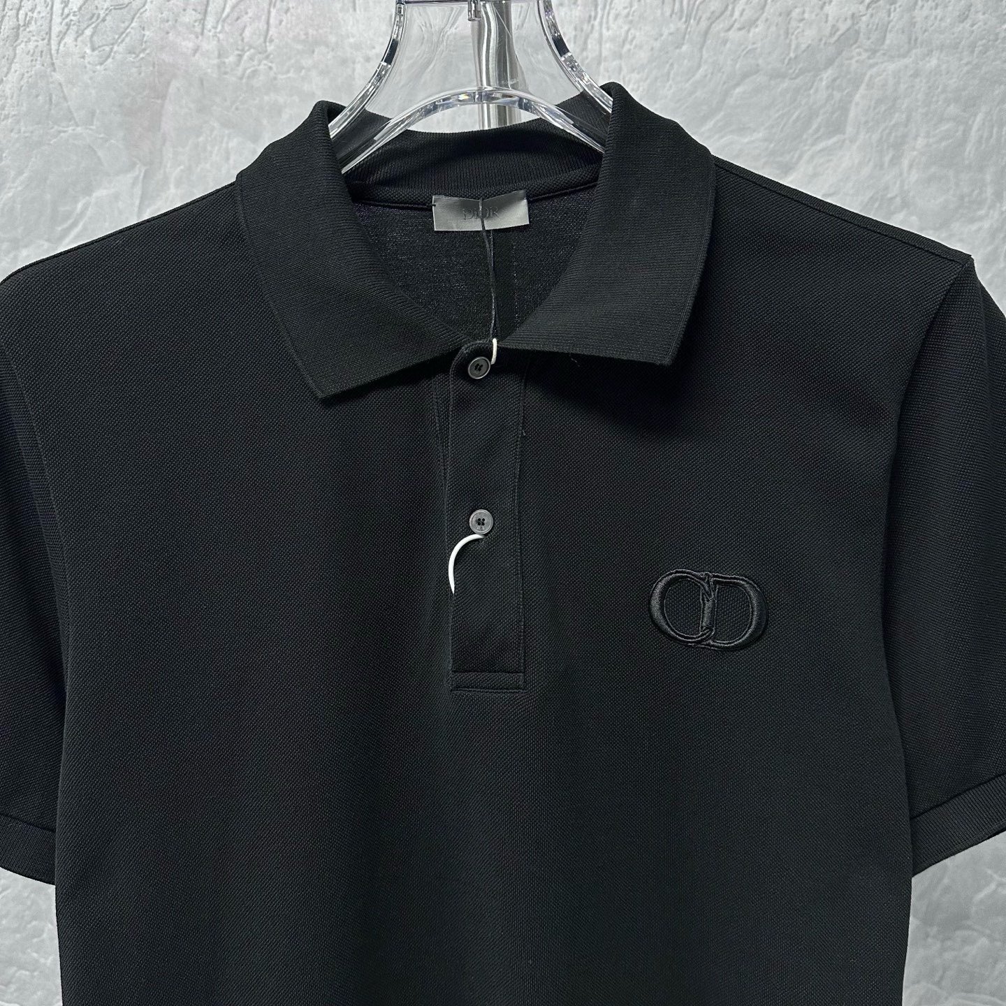 Dior CD Embroidered Short-Sleeve Polo — detail