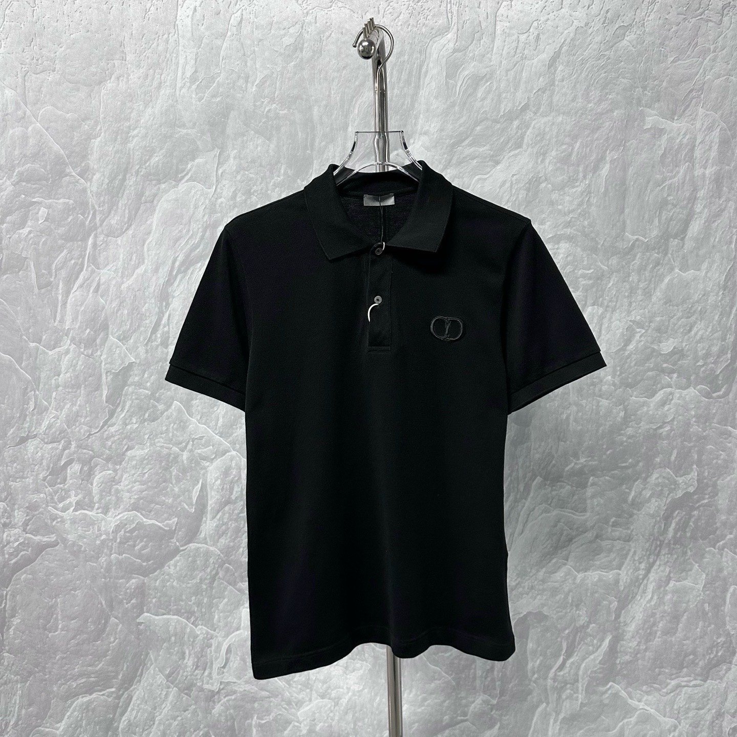 Dior CD Embroidered Short-Sleeve Polo — front