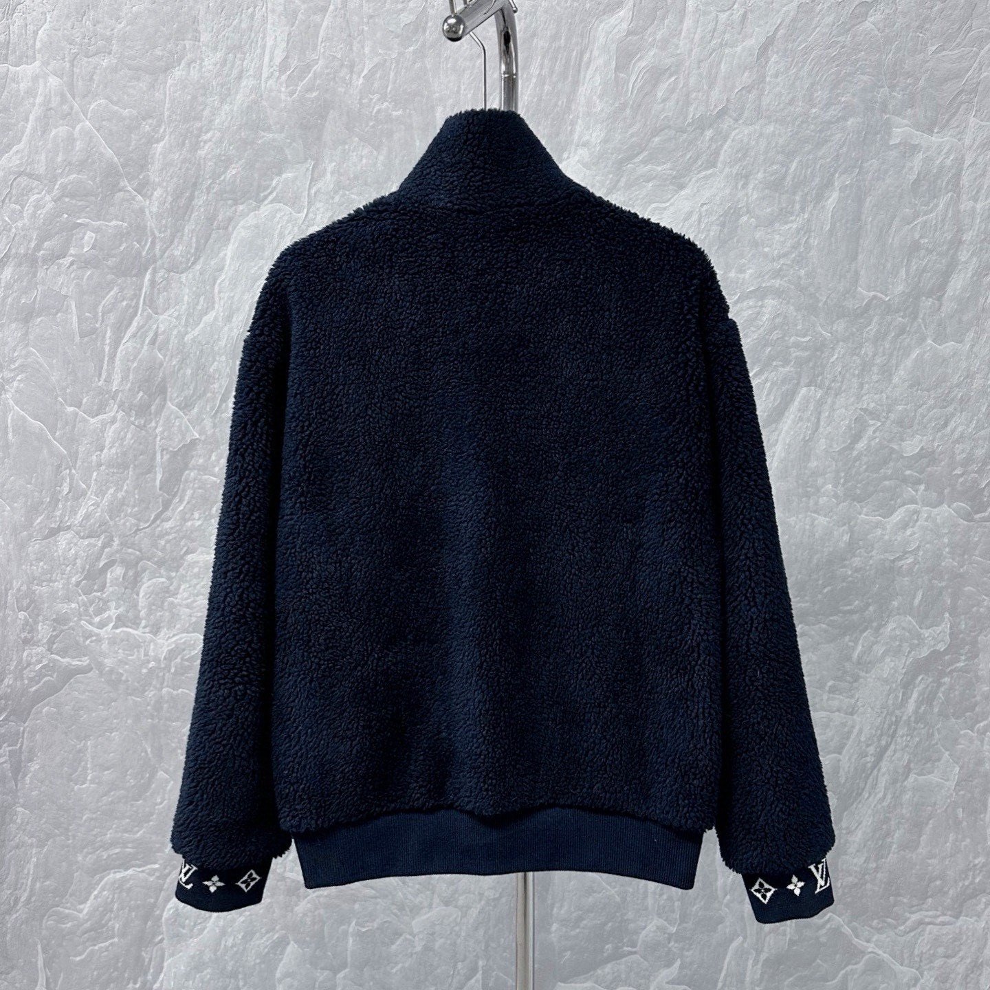 Louis Vuitton FW25 Stand Collar Teddy Zip Jacket — back