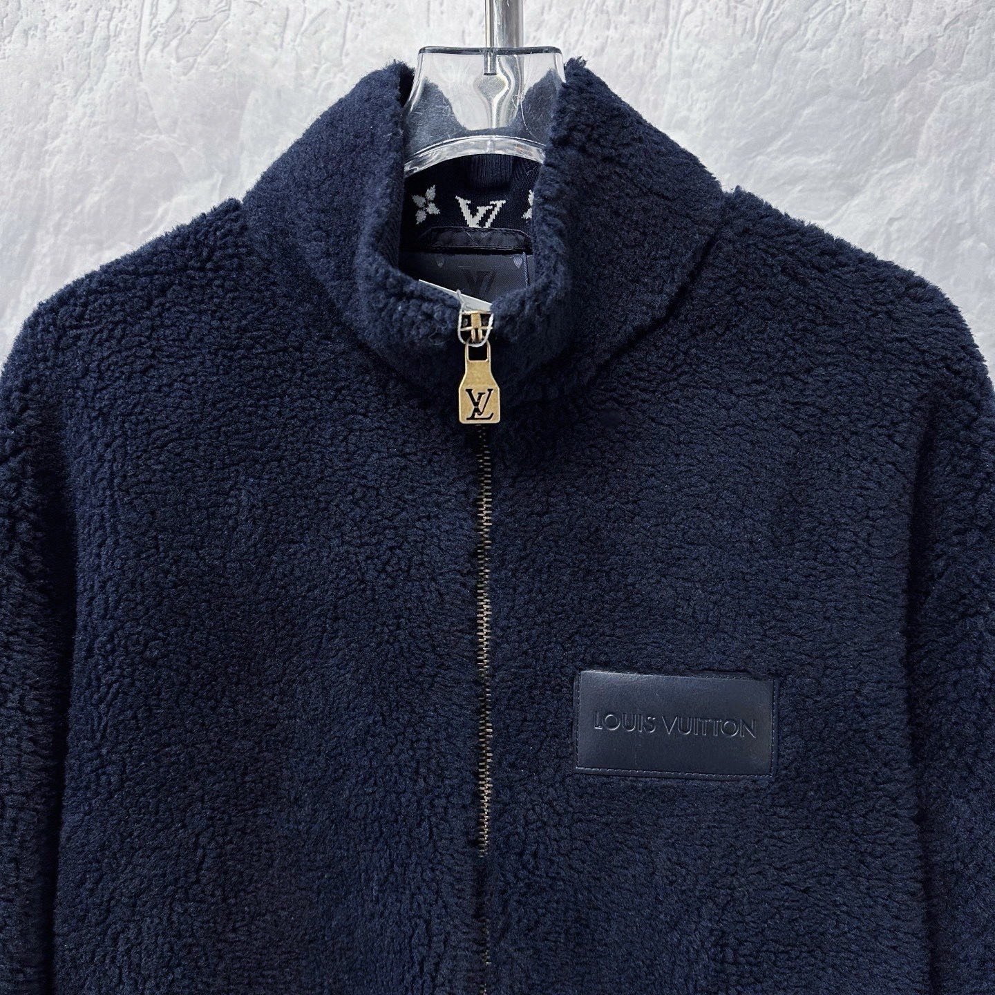 Louis Vuitton FW25 Stand Collar Teddy Zip Jacket — front