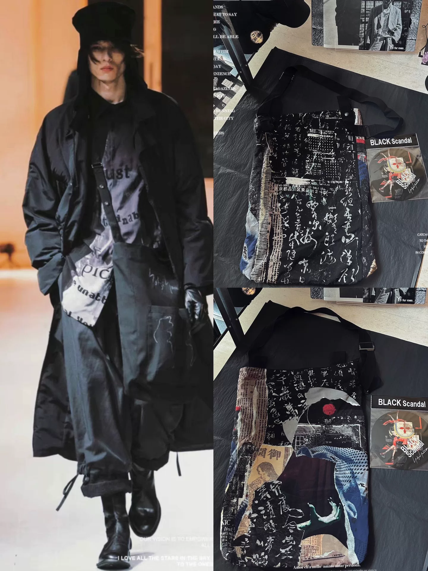 Yohji Yamamoto Artistic Print Messenger Bag