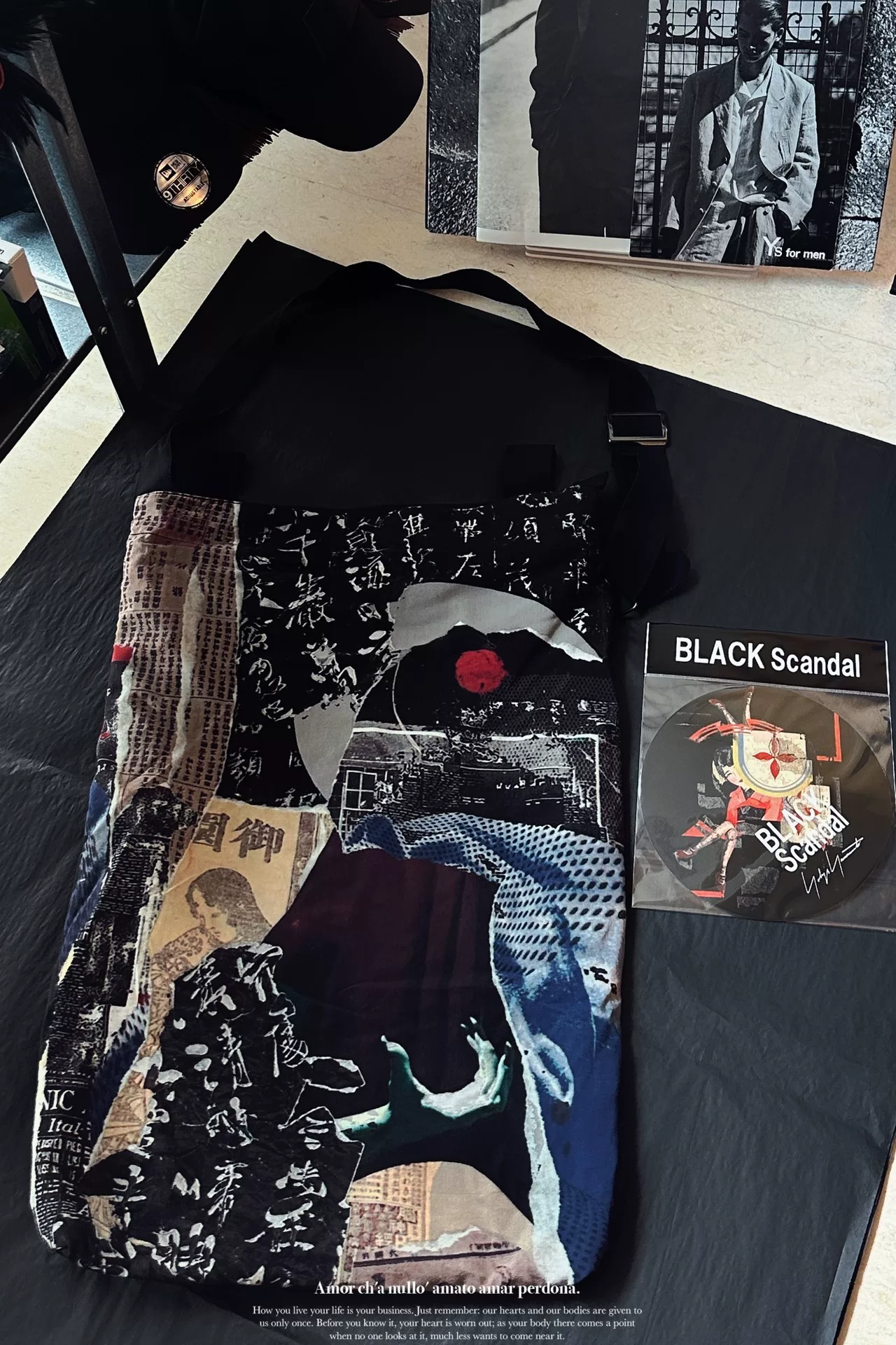 Yohji Yamamoto Artistic Print Messenger Bag — front