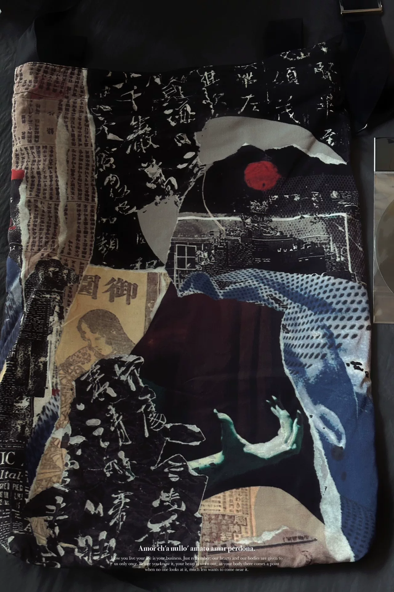 Yohji Yamamoto Artistic Print Messenger Bag — back