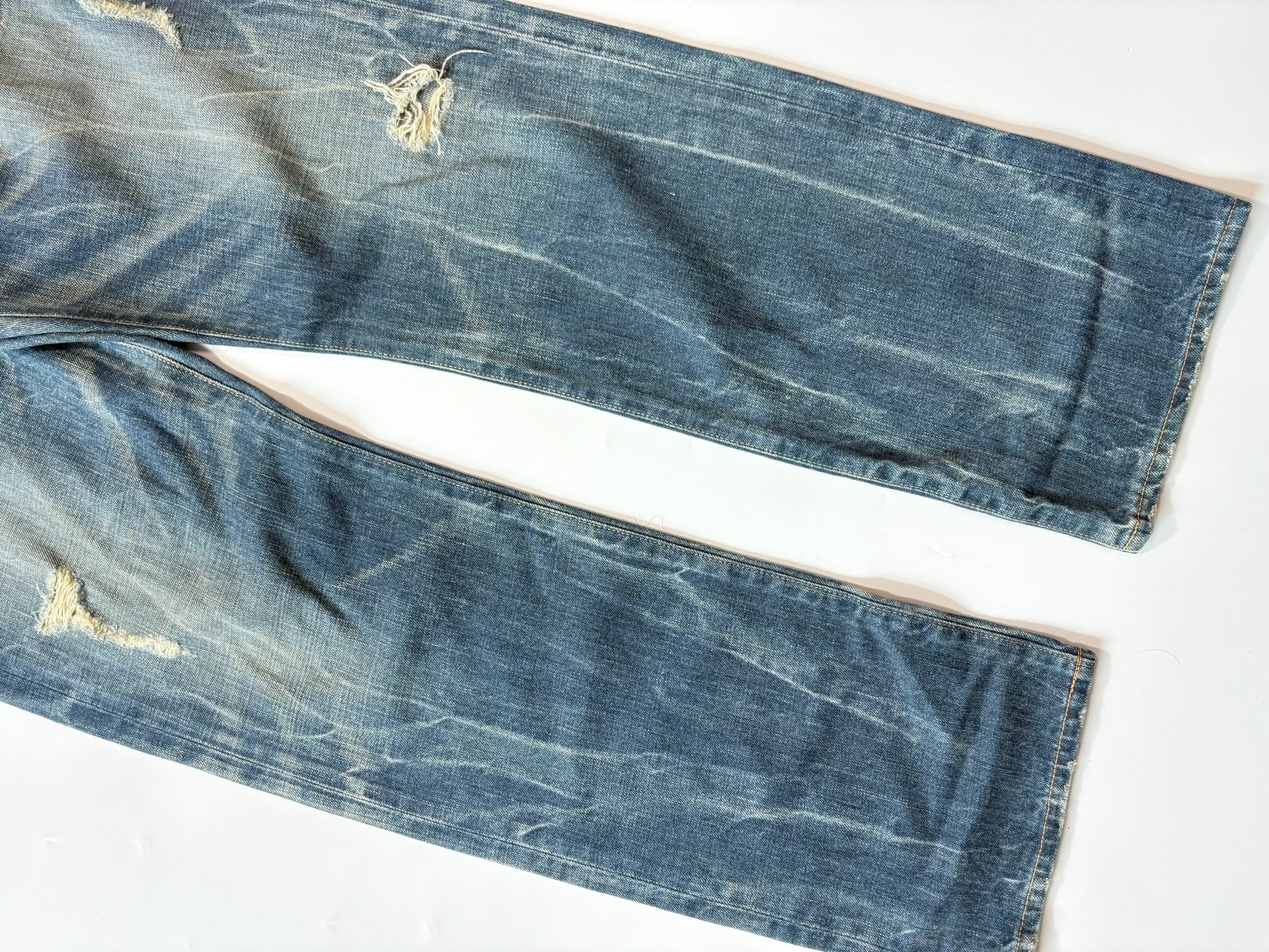 Sophnet Blue Flame Washed Jeans — detail