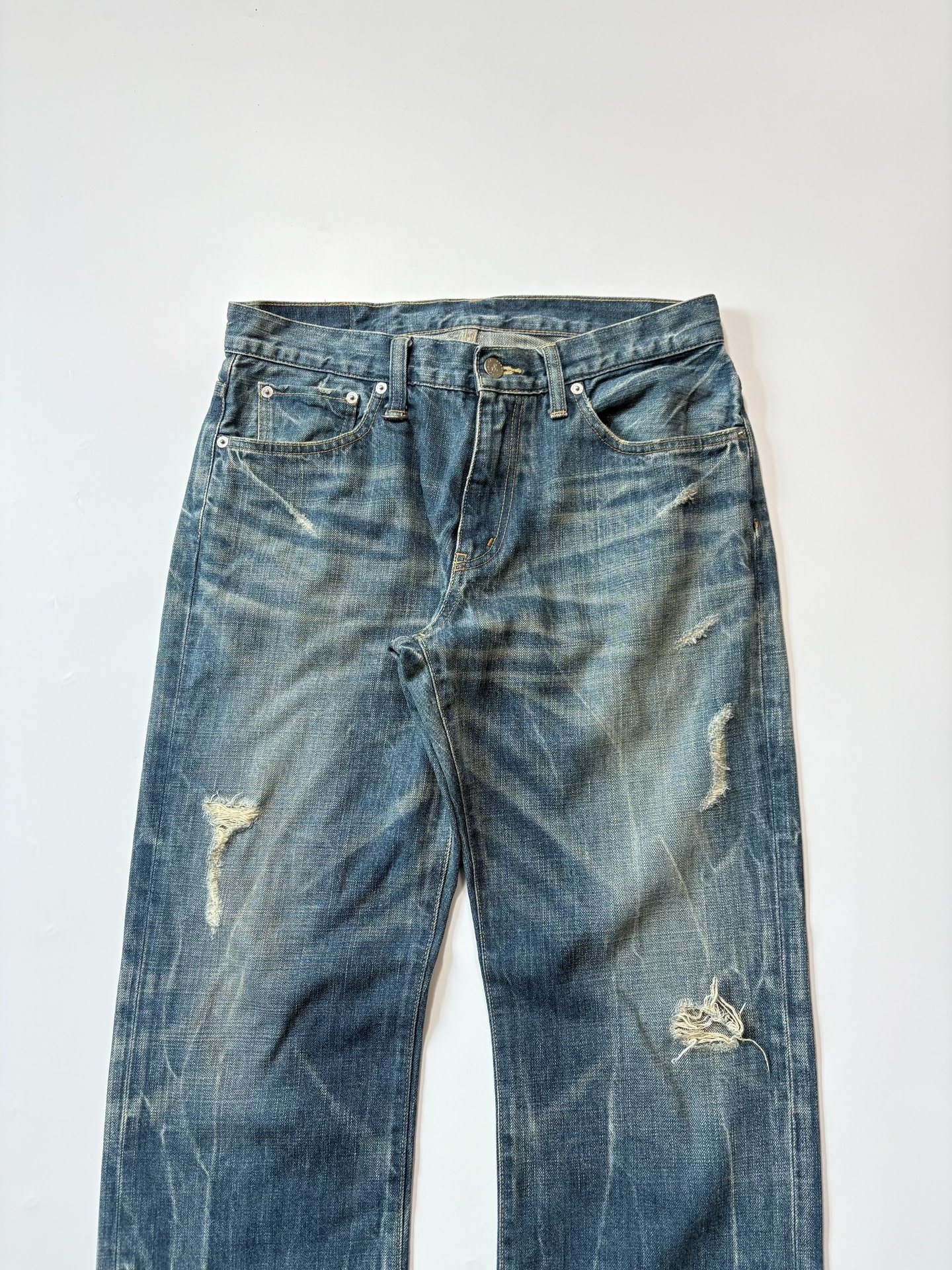 Sophnet Blue Flame Washed Jeans — front