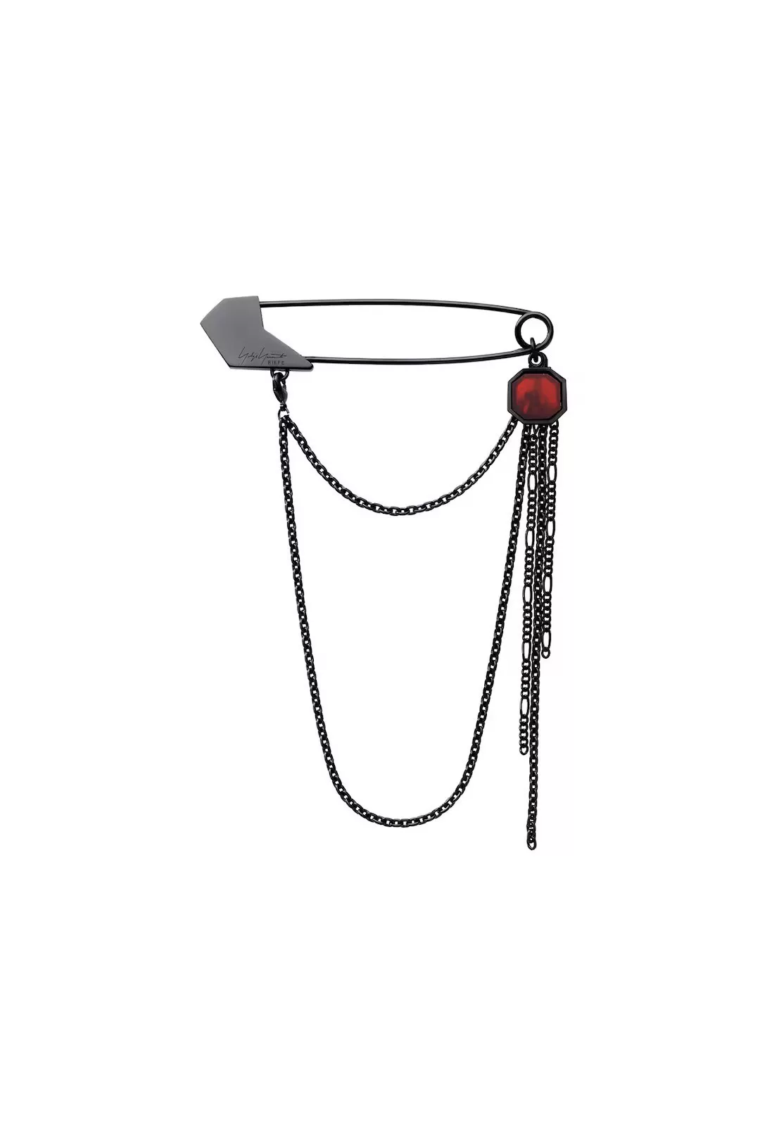Yohji Yamamoto Riefe Gothic Red Crystal Brooch — label