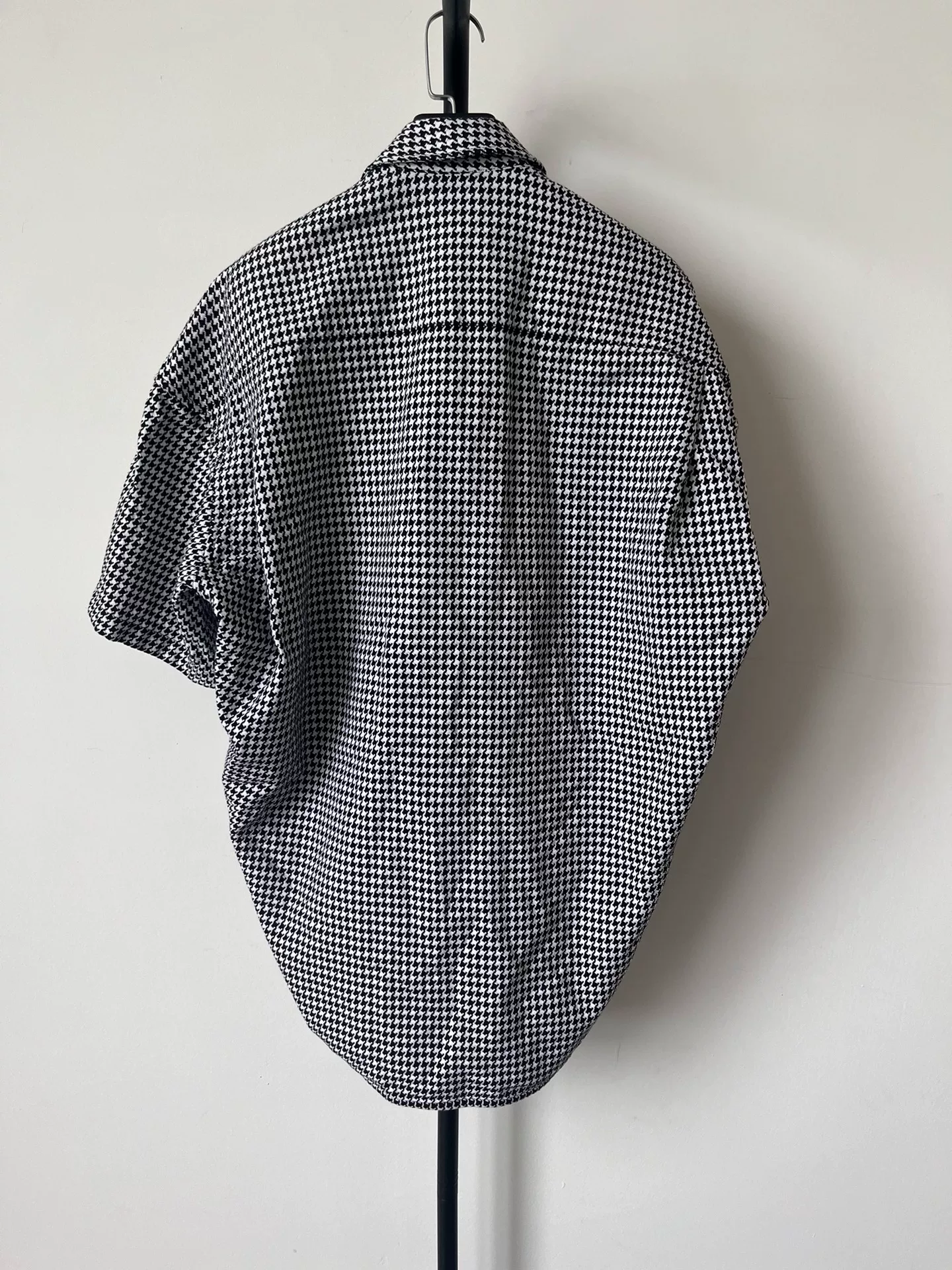 Balenciaga Houndstooth Short-Sleeve Shirt — front