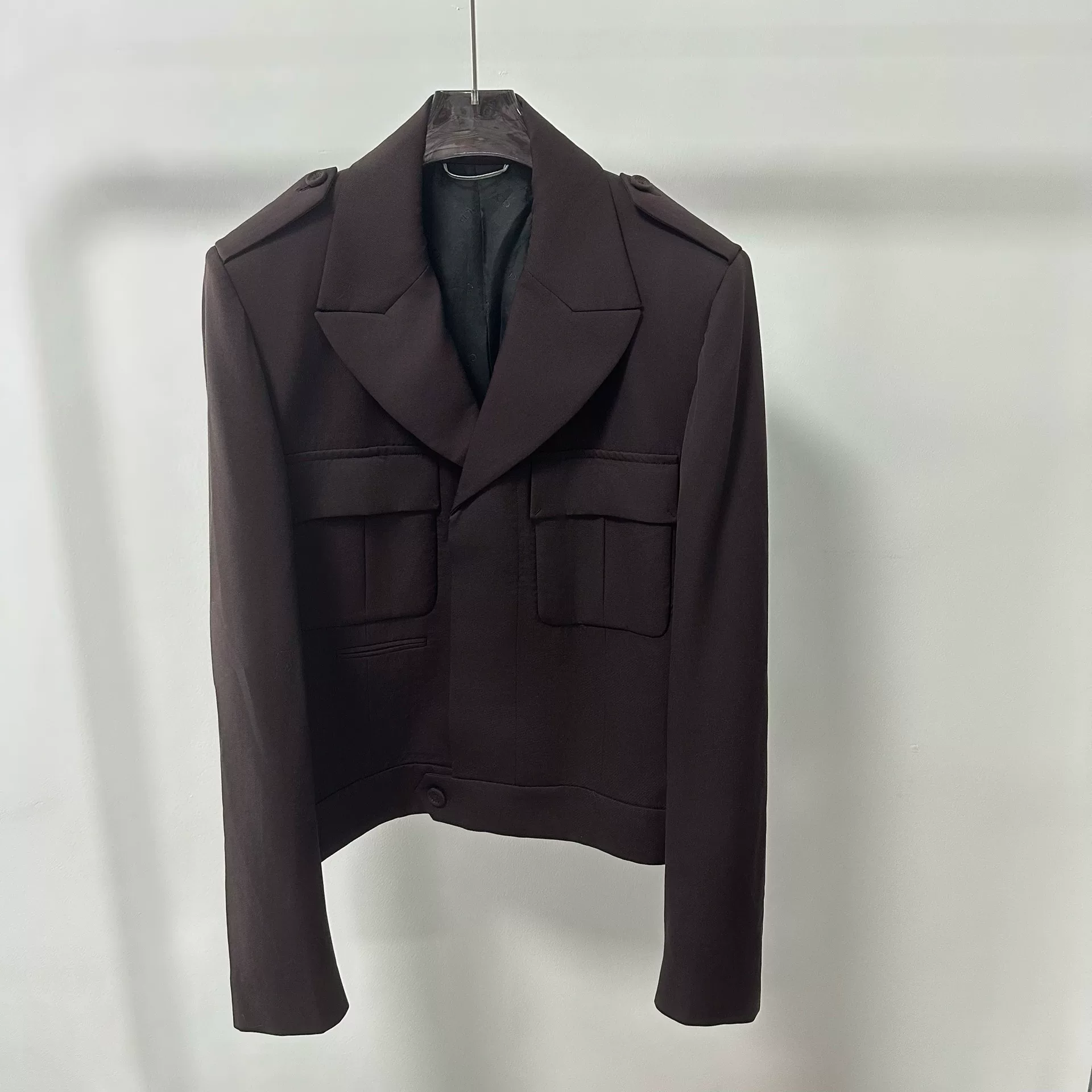 Dior Dark Maroon Short Wool Blazer