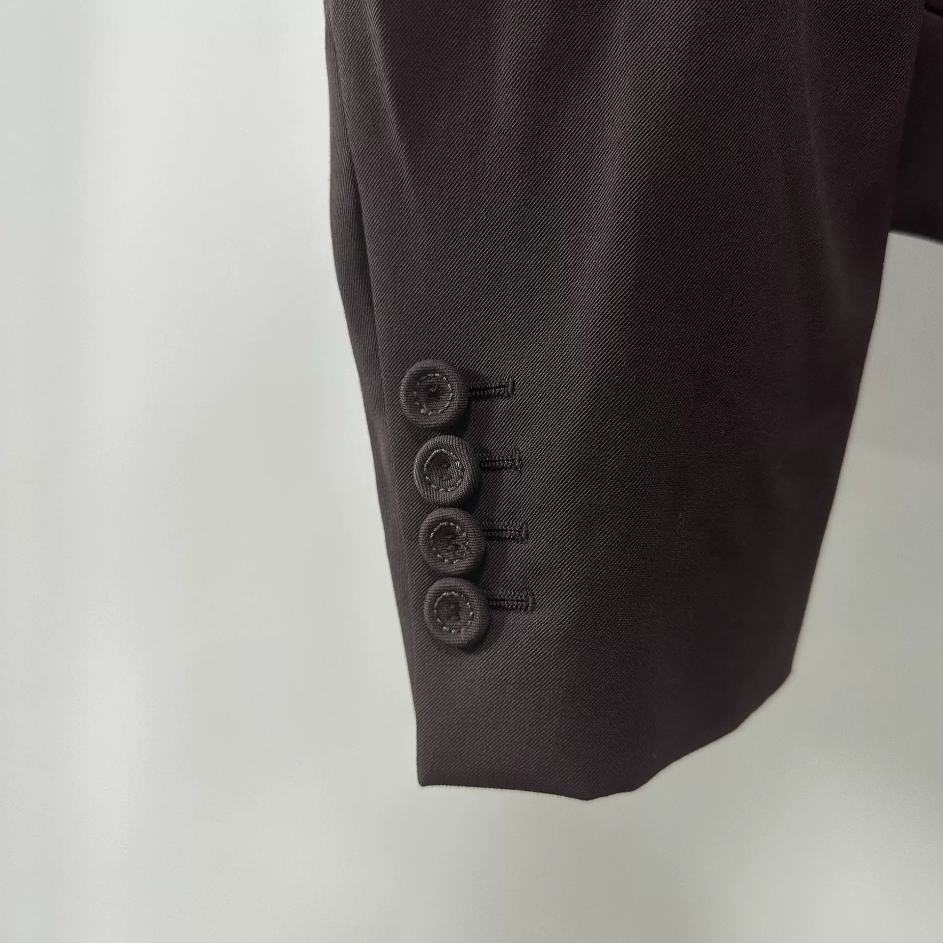 Dior Dark Maroon Short Wool Blazer — detail