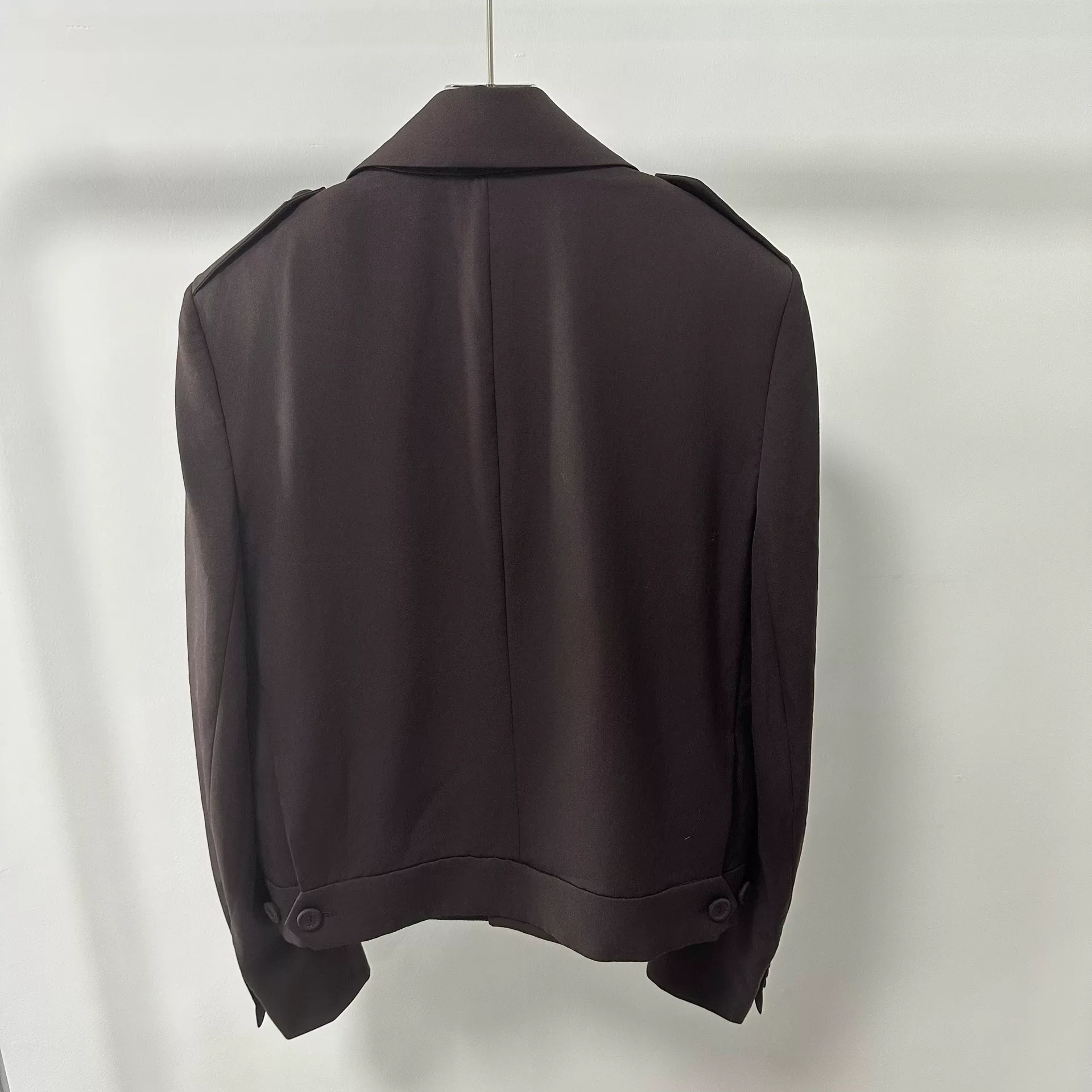 Dior Dark Maroon Short Wool Blazer — back