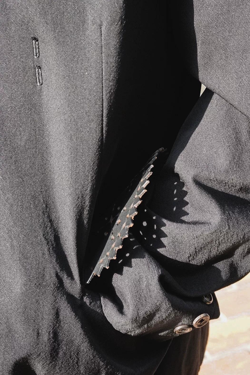 Yohji Yamamoto 96SS Patchwork Cutout Blazer — back