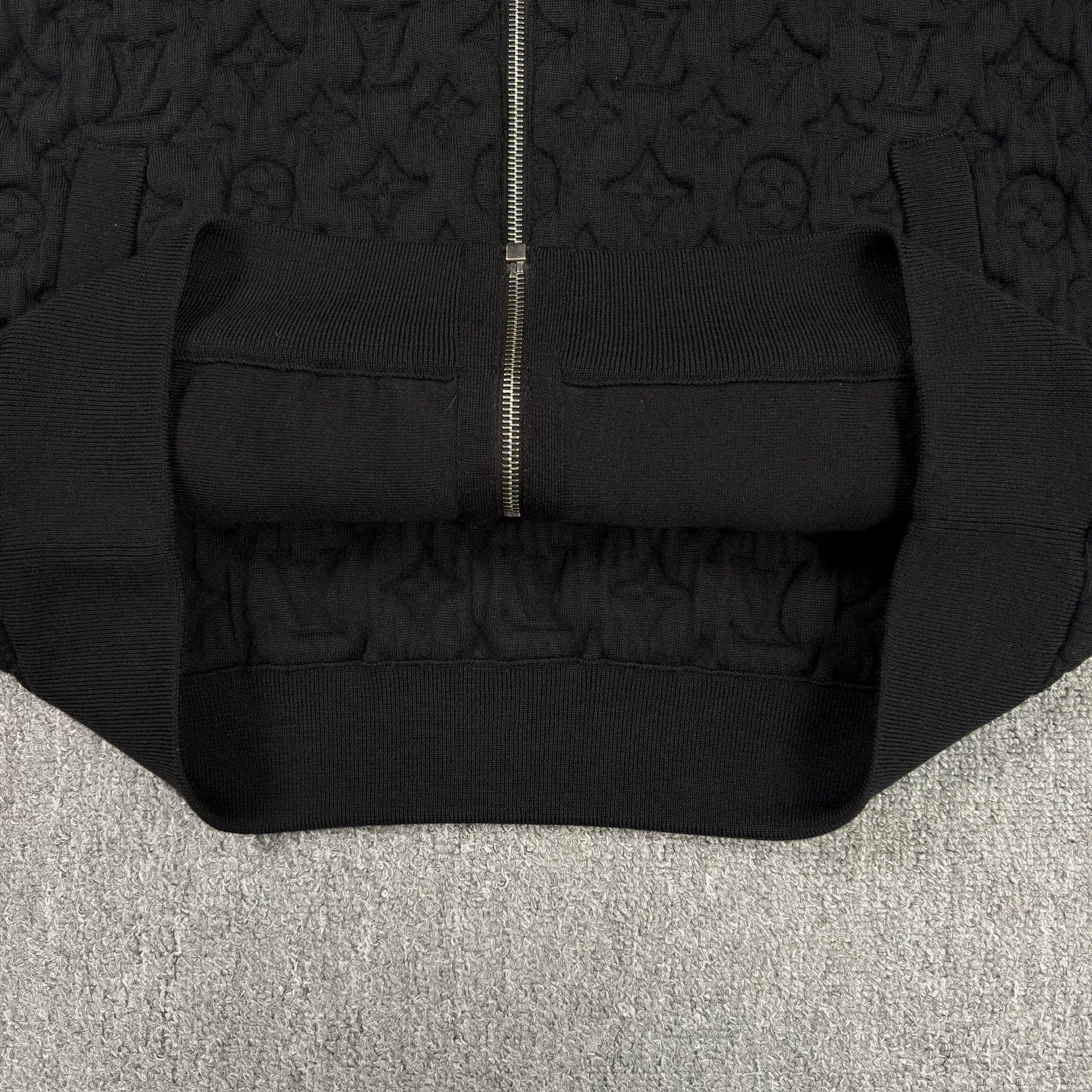 Louis Vuitton Black Full Print Bomber Jacket — label
