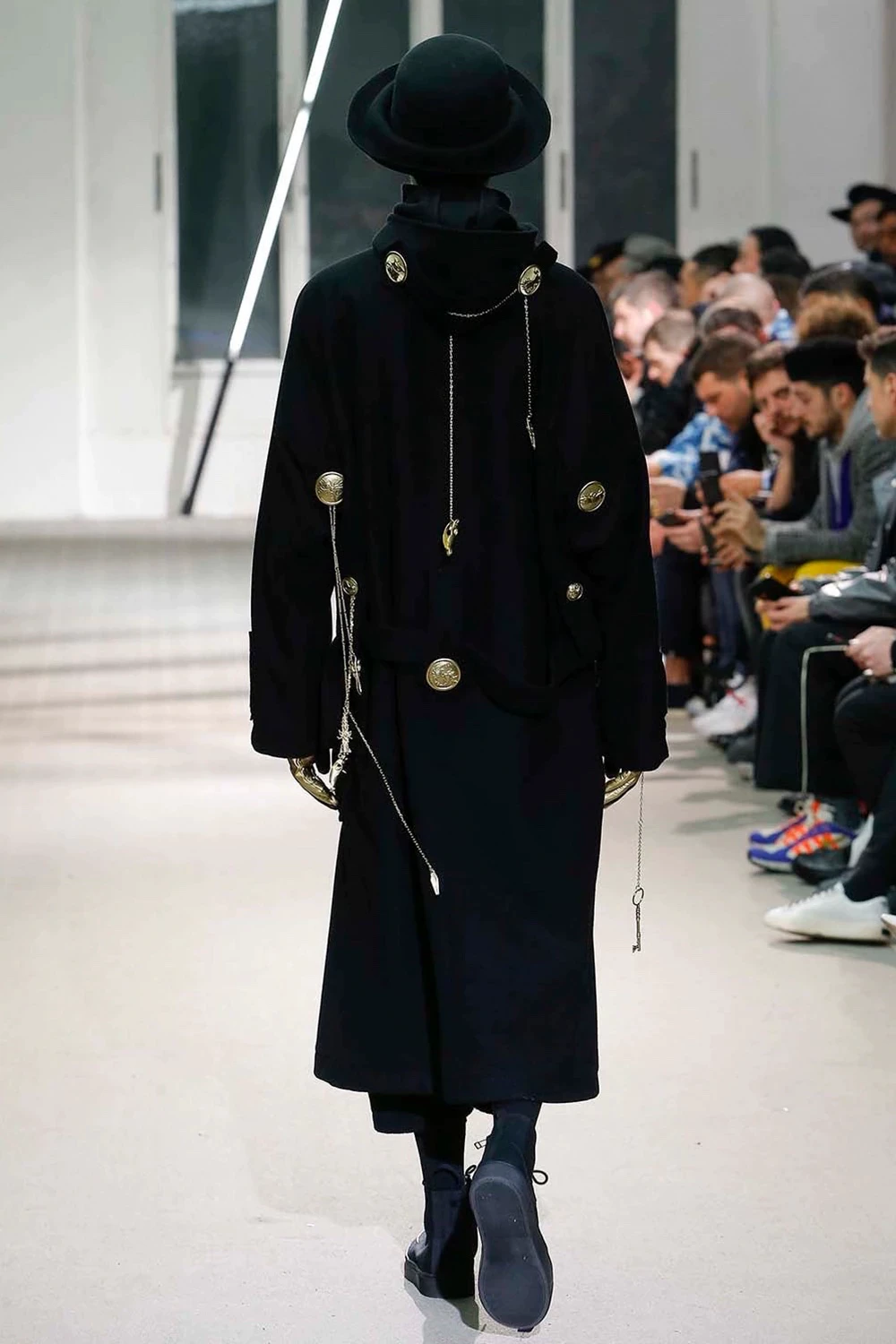 Yohji Yamamoto Silver Coffin Brooch — label