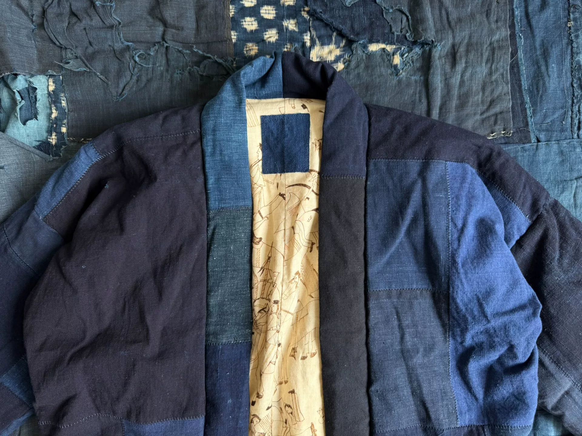 VISVIM SANJURO KIMONO DOWN INDIGO — back