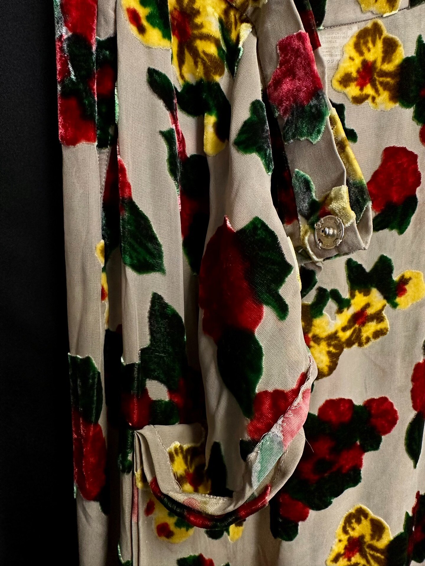 Yohji Yamamoto 97SS Burnout Velvet Runway Skirt — label