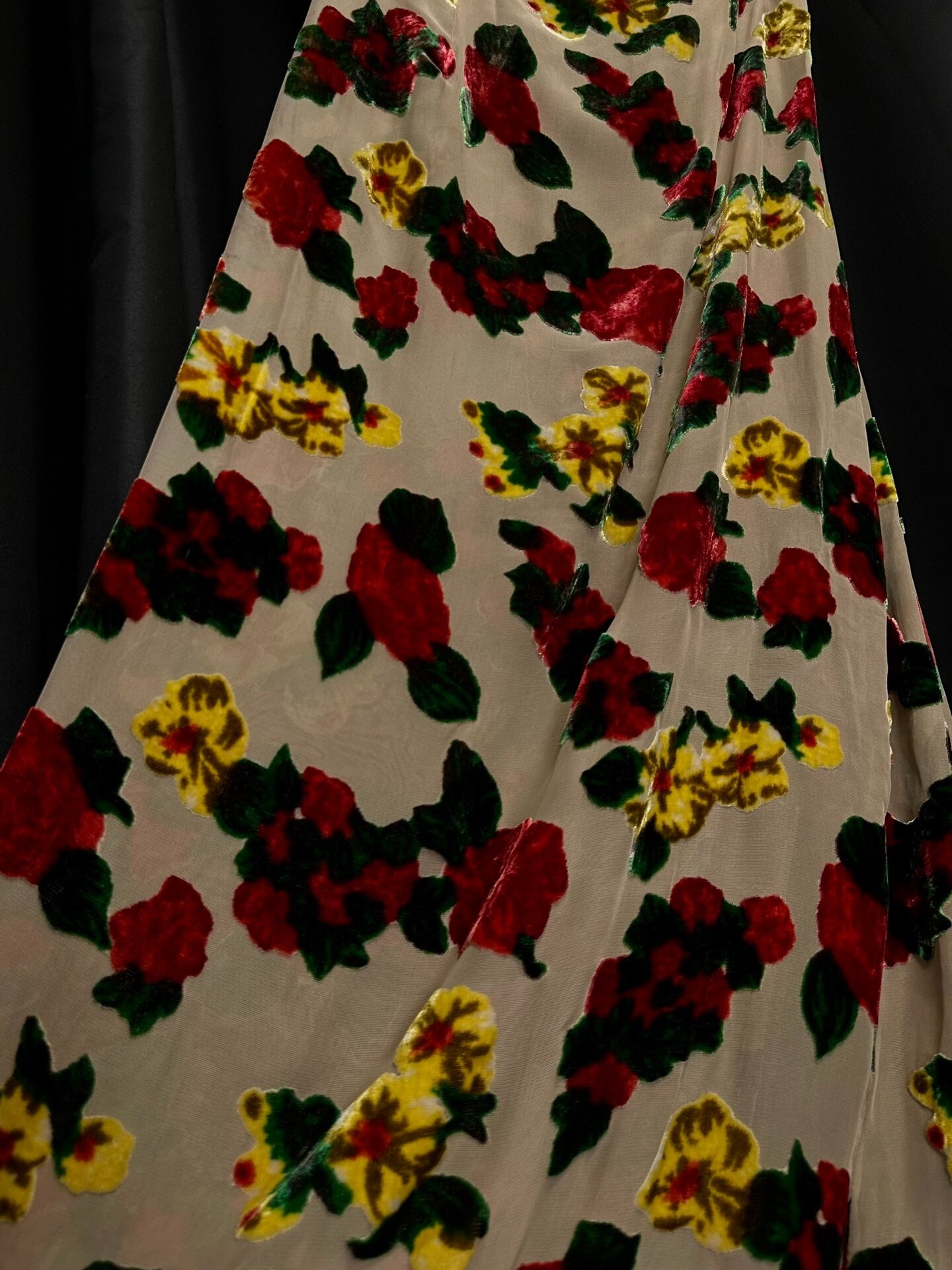 Yohji Yamamoto 97SS Burnout Velvet Runway Skirt — back