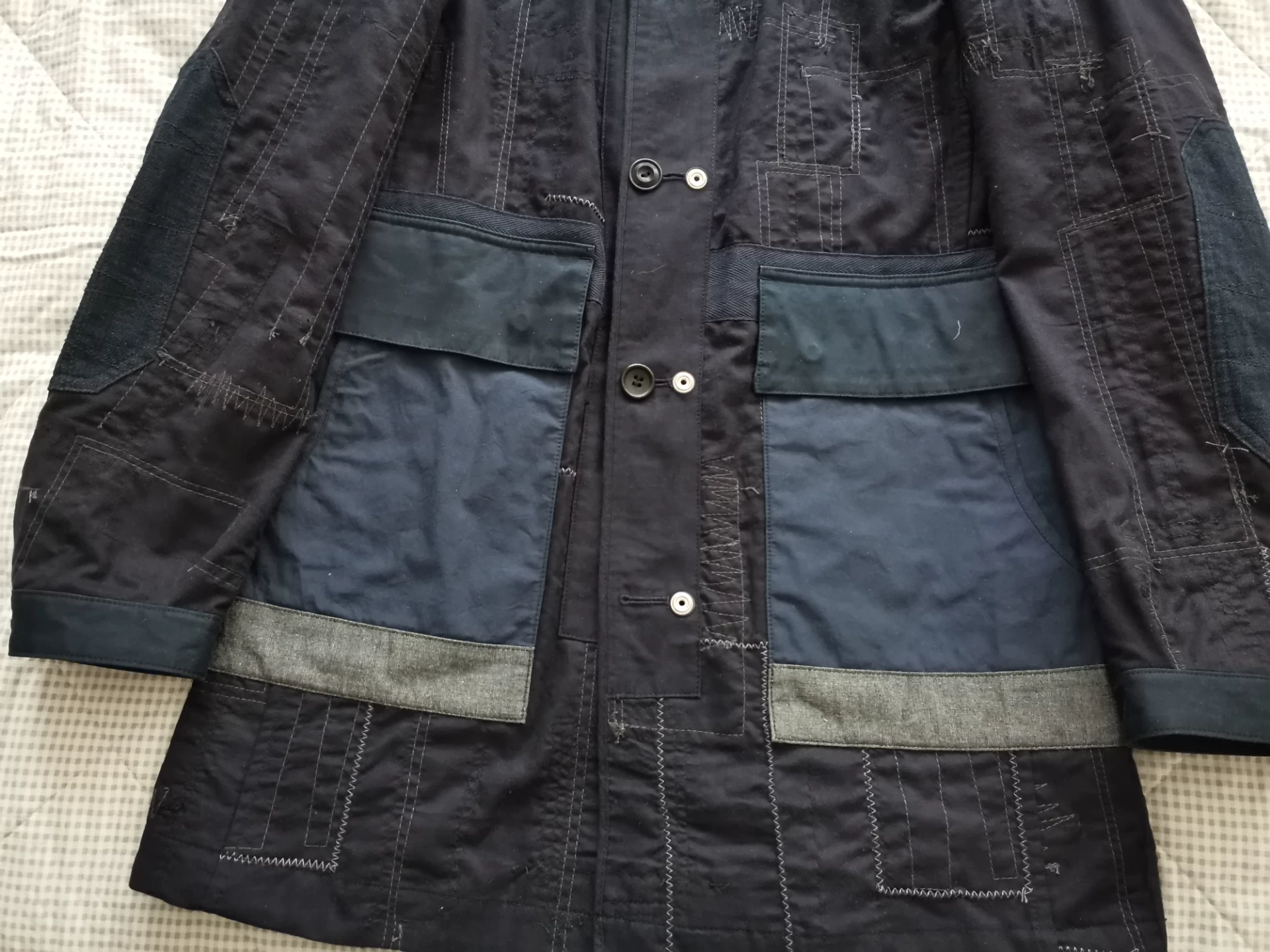 Junya Watanabe Boro Patchwork Coat — label