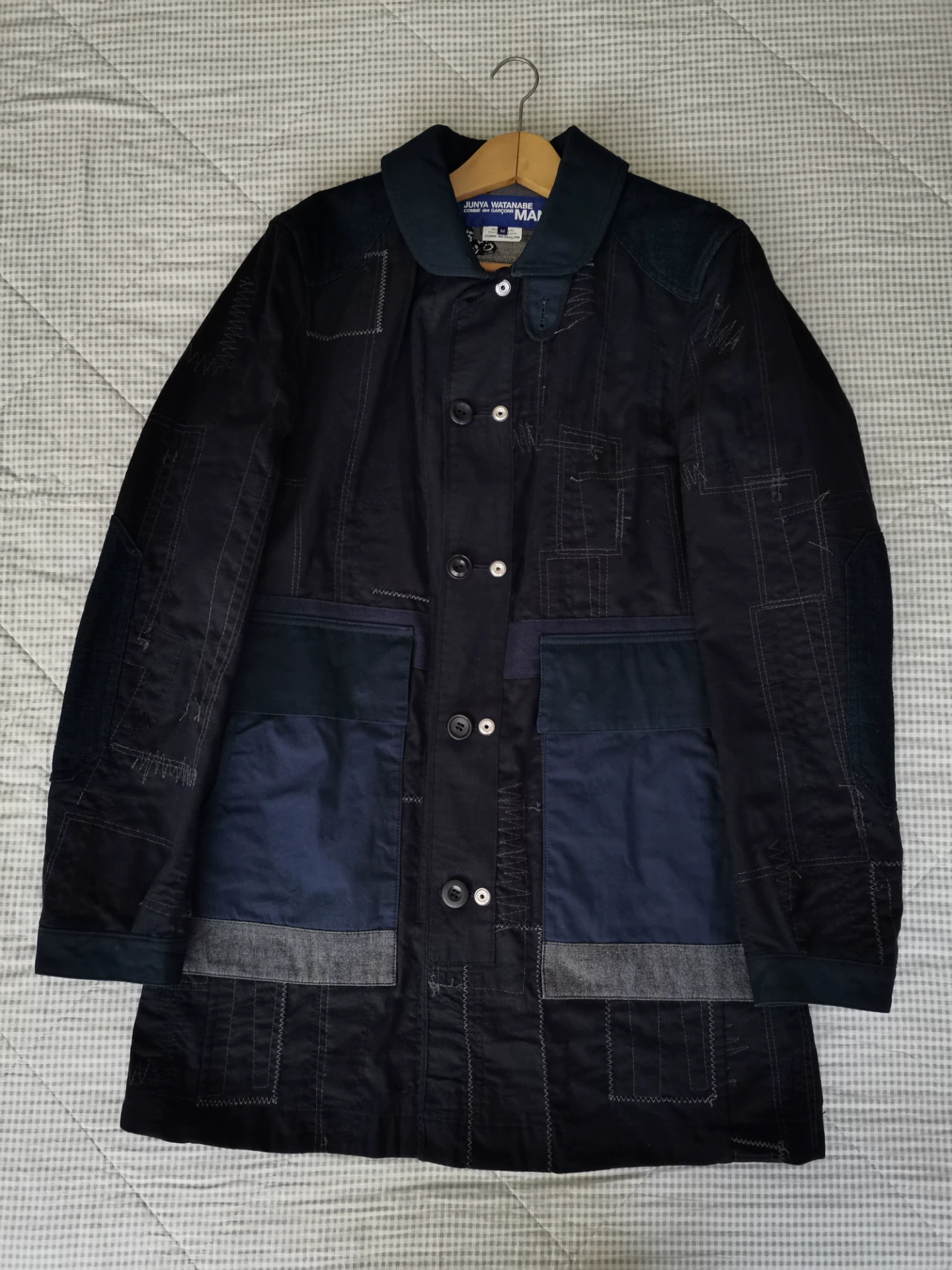 Junya Watanabe Boro Patchwork Coat — detail