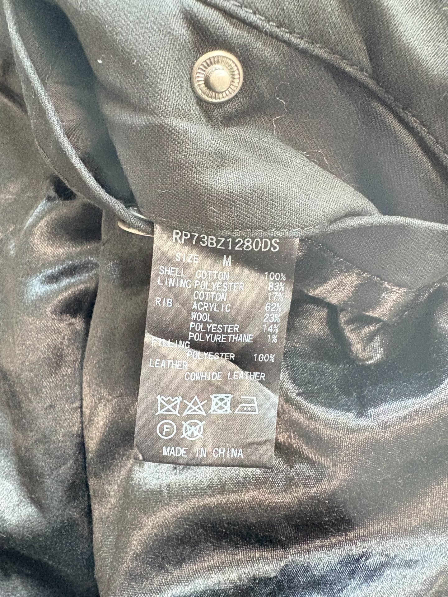 ROYAL PALM Black Baseball Jacket — back