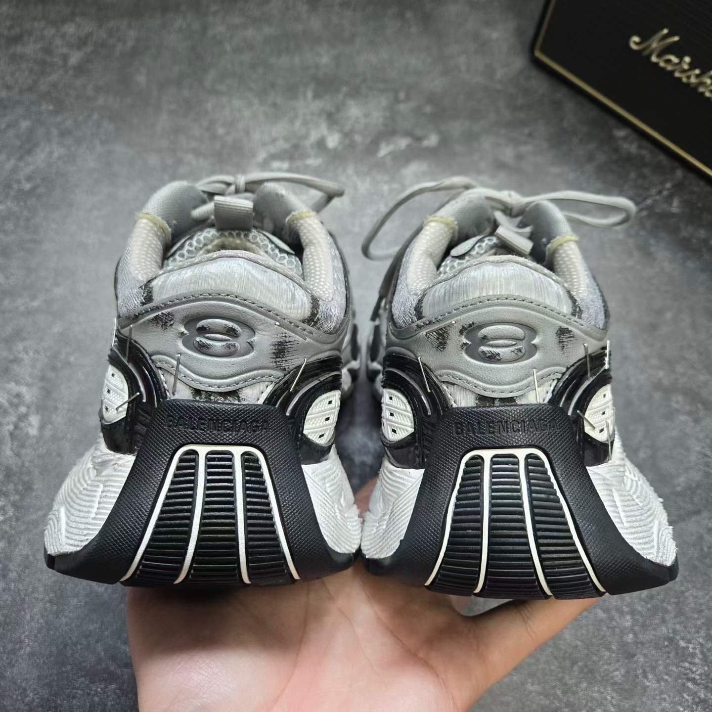 Balenciaga STAPLER Gray Sneakers — detail