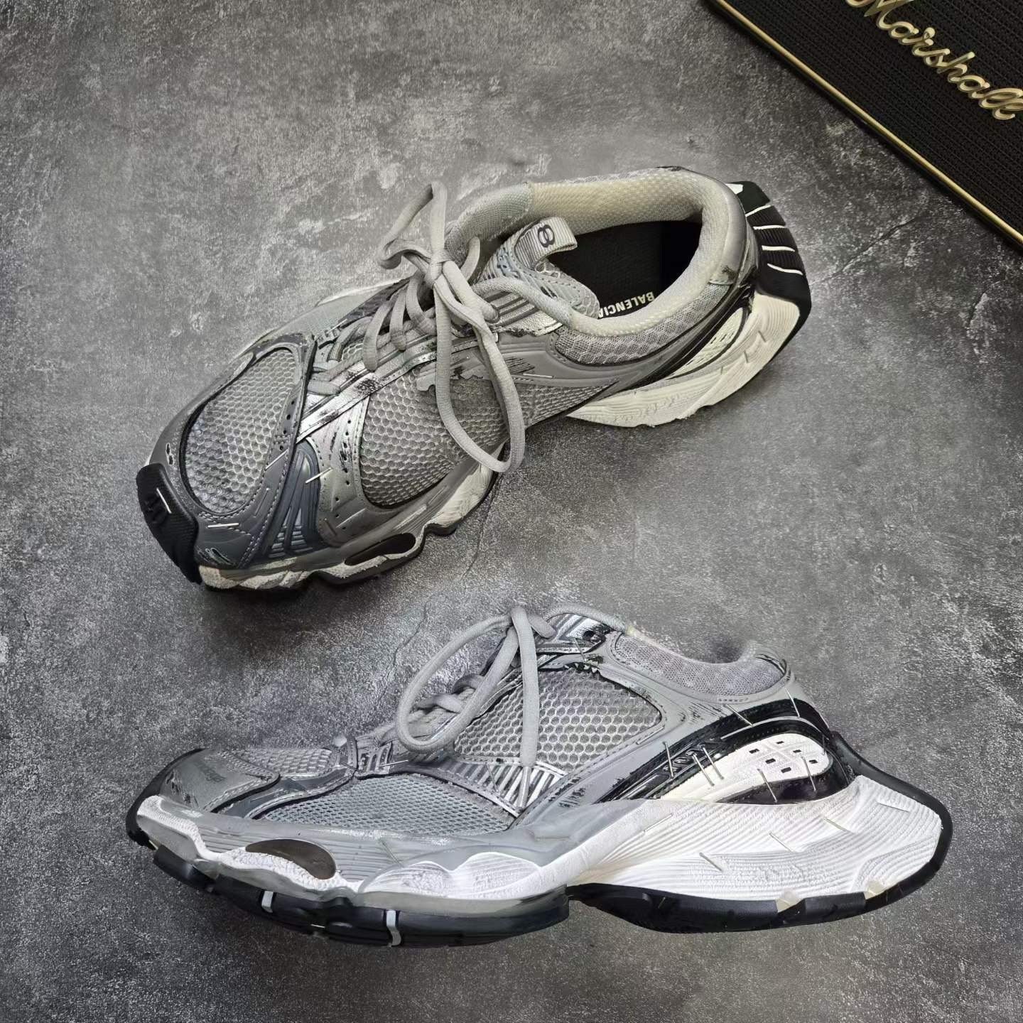 Balenciaga STAPLER Gray Sneakers — back