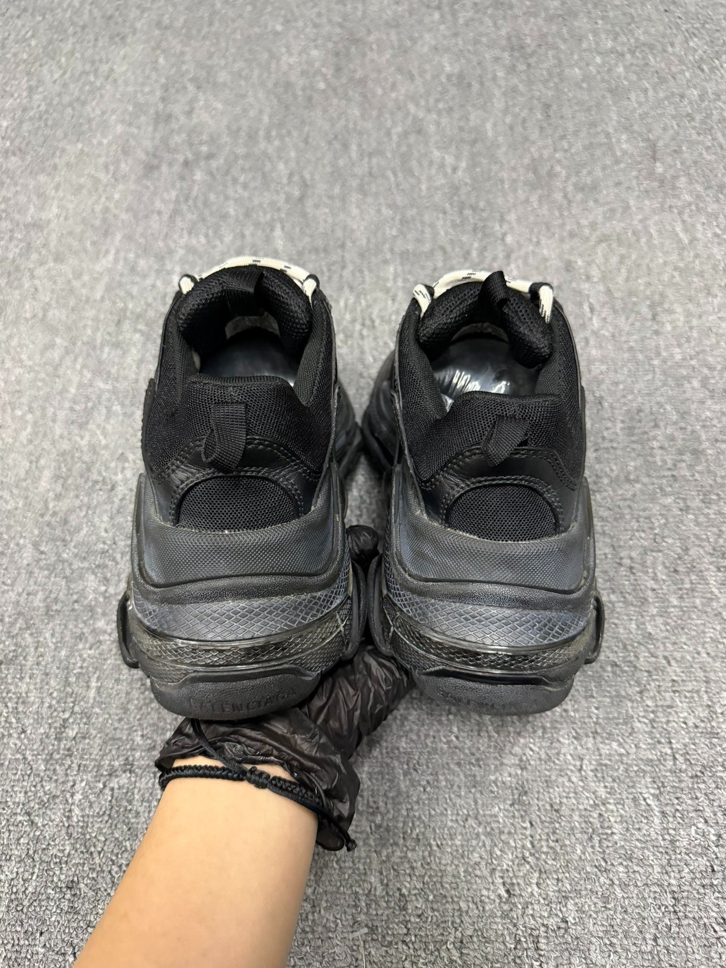 Balenciaga Triple S Black Dad Sneakers — back