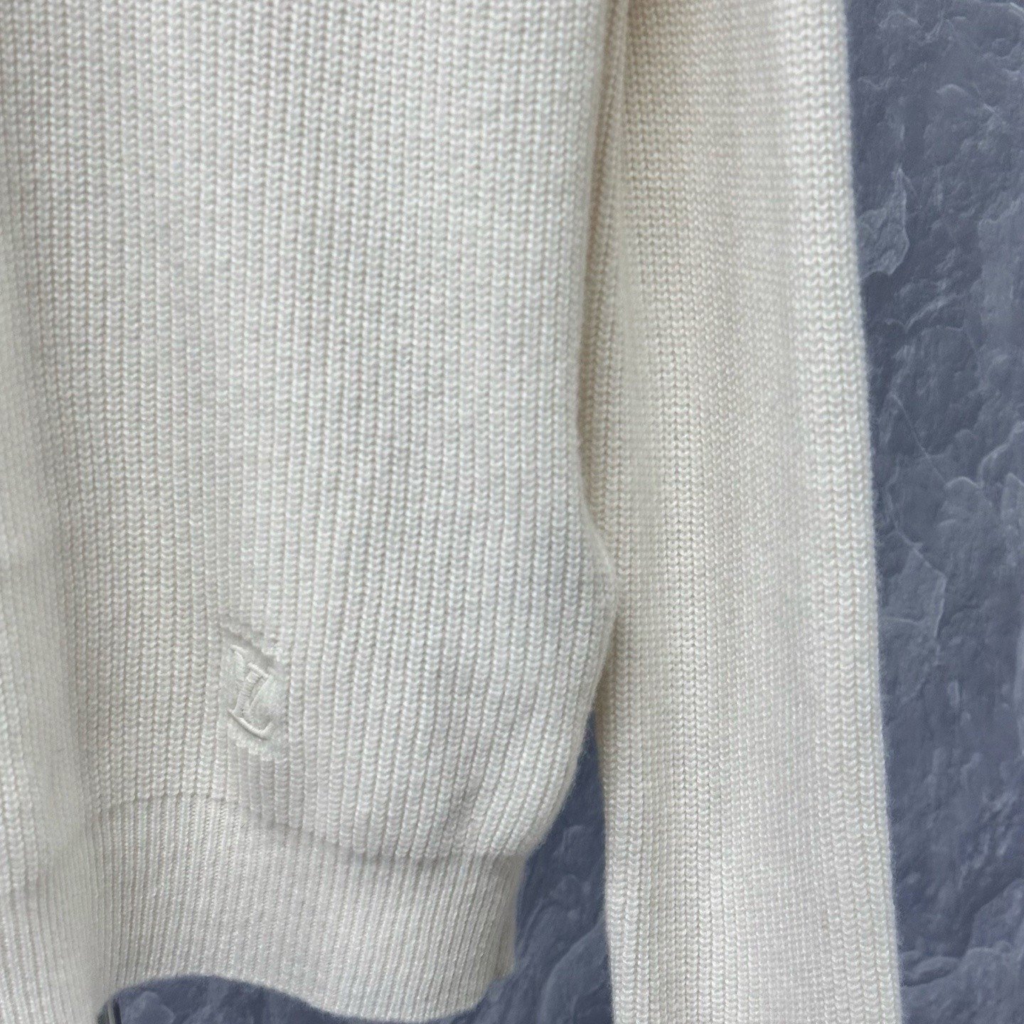 Louis Vuitton Embroidered Logo Cashmere Sweater — detail