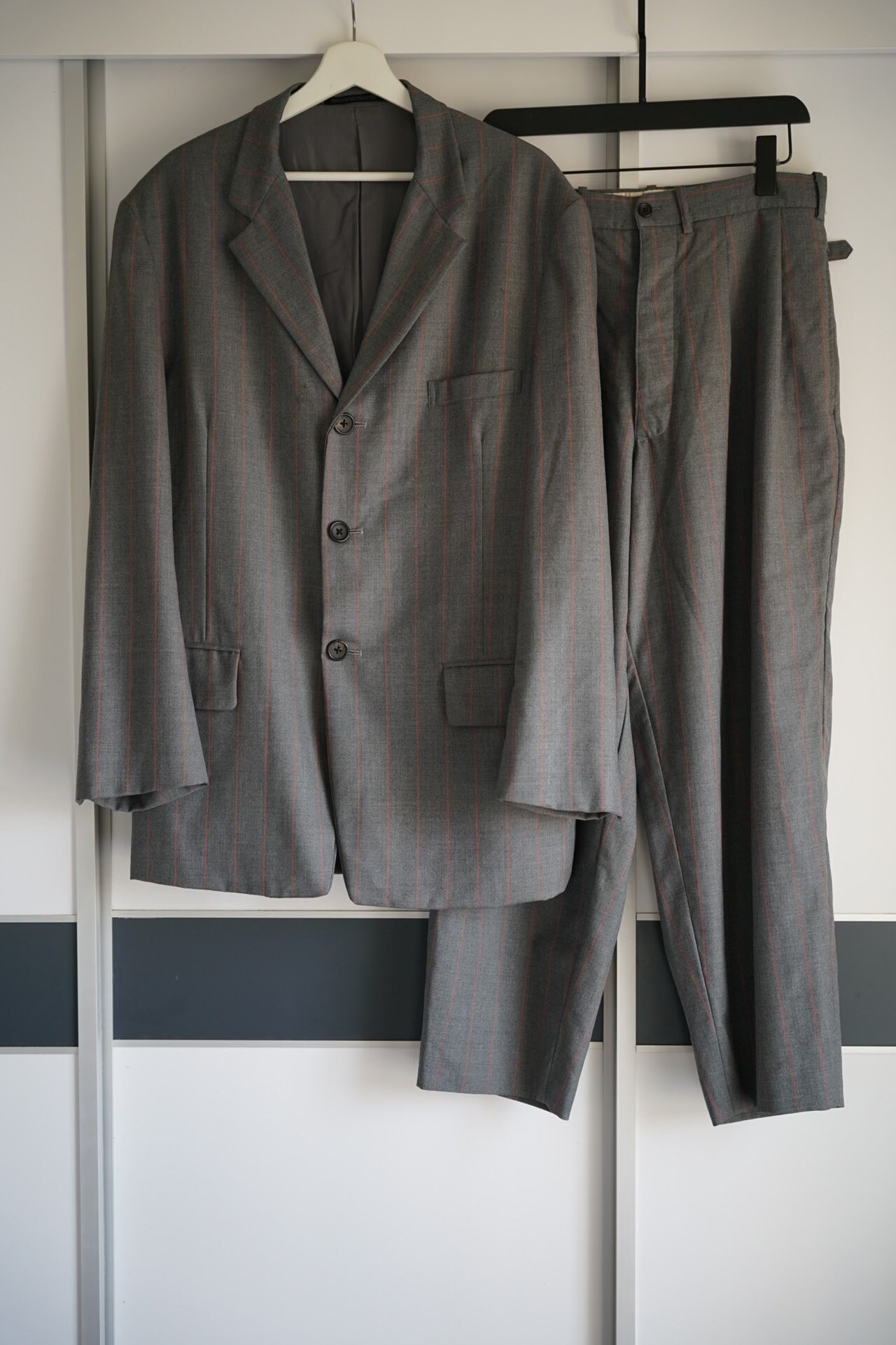 Yohji Yamamoto 95AW Gray Orange Stripe Suit