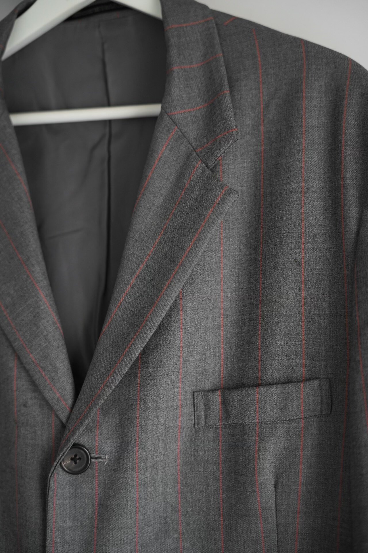 Yohji Yamamoto 95AW Gray Orange Stripe Suit — back