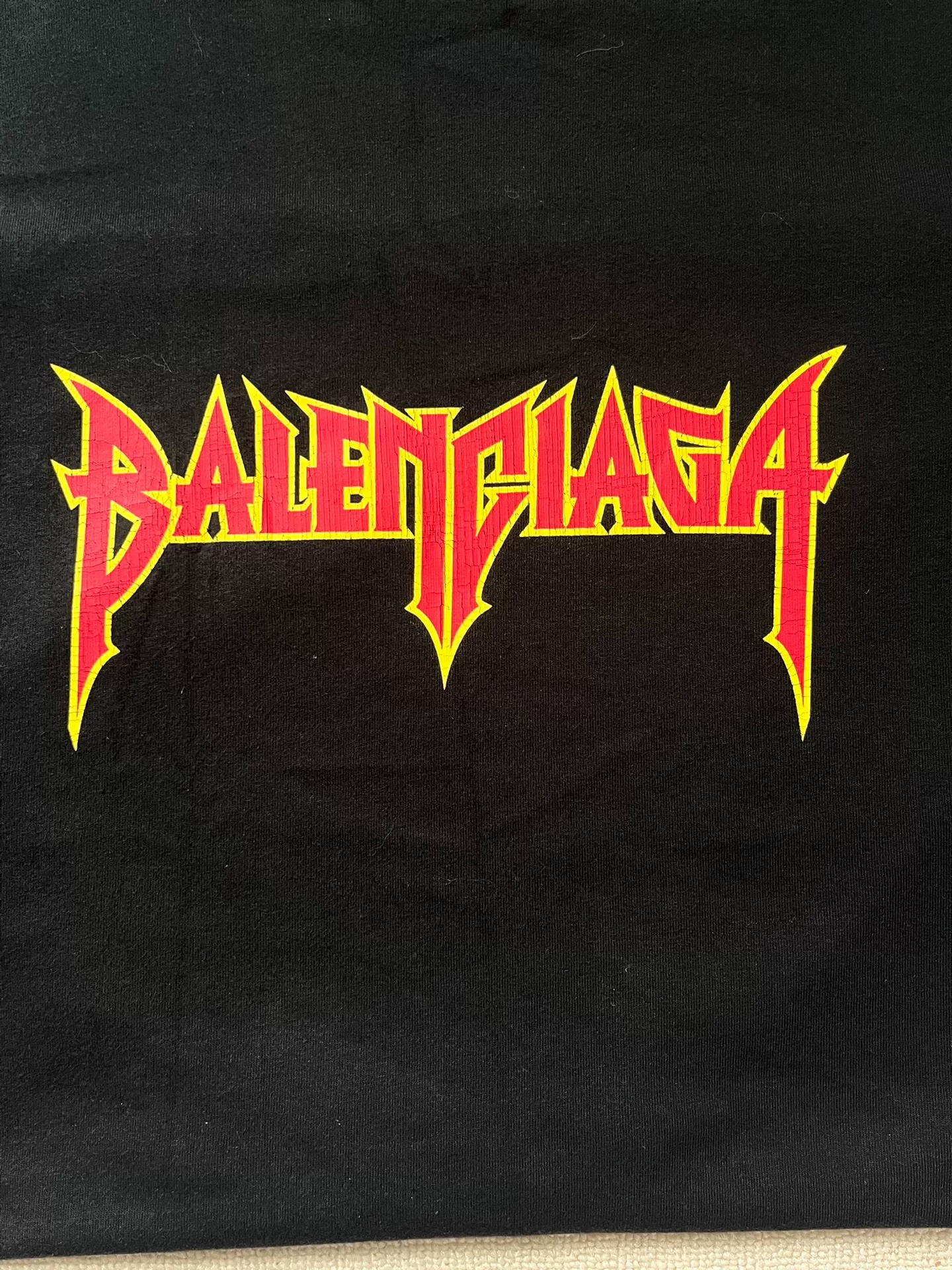 Balenciaga Metallica Crew Neck Short-Sleeve T-Shirt — detail