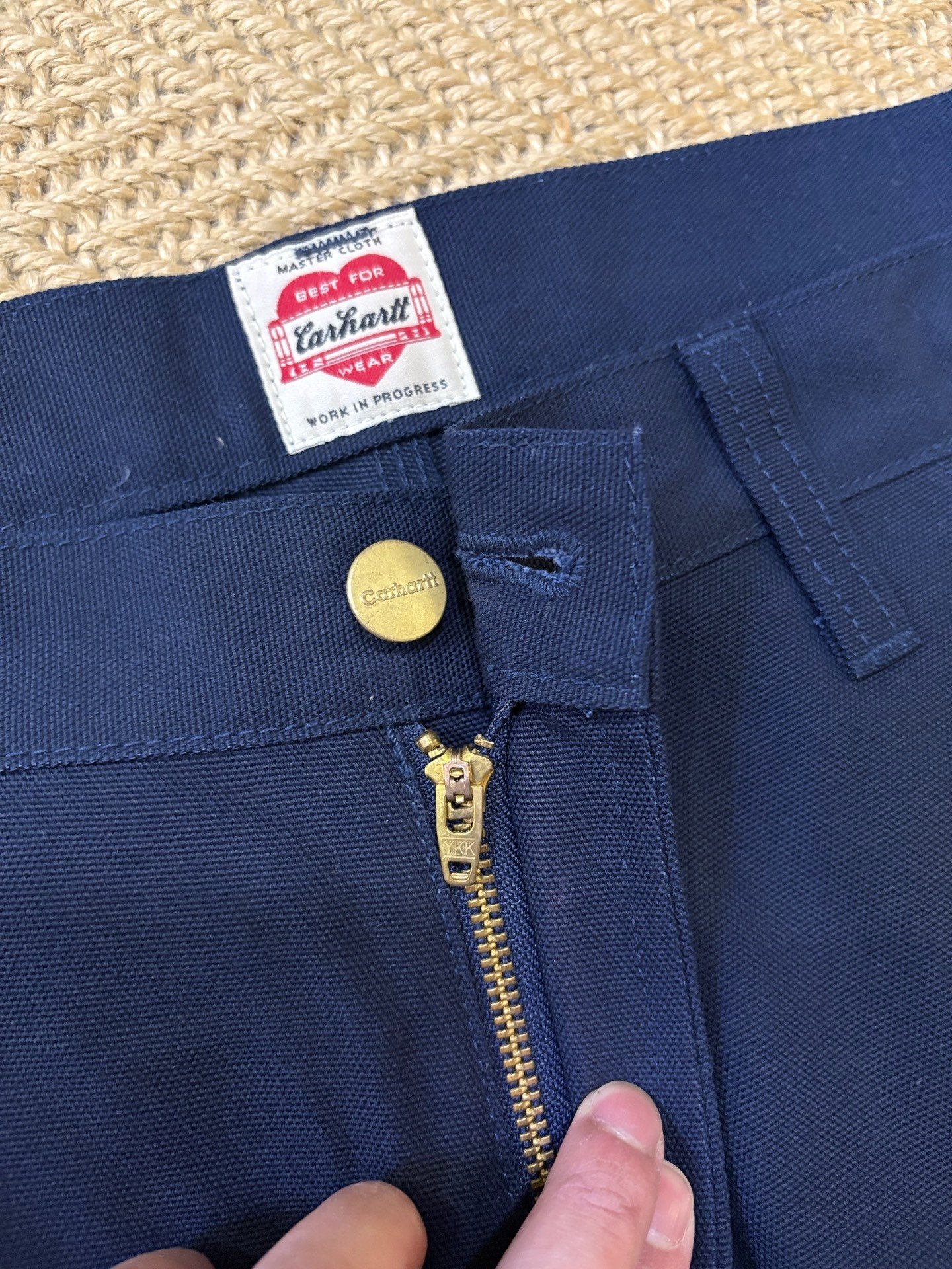 Uniform Experiment x Carhartt Five-Star Cargo Shorts — label