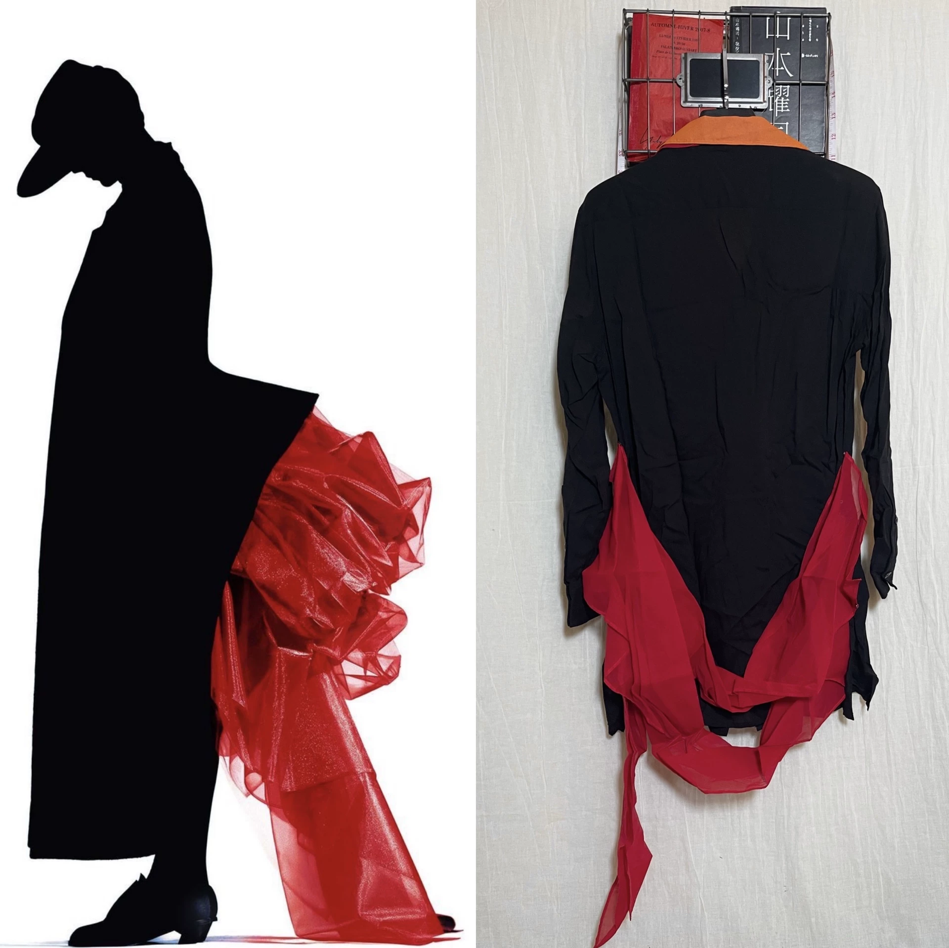 Yohji Yamamoto 19SS Red Ribbon Shirt — detail