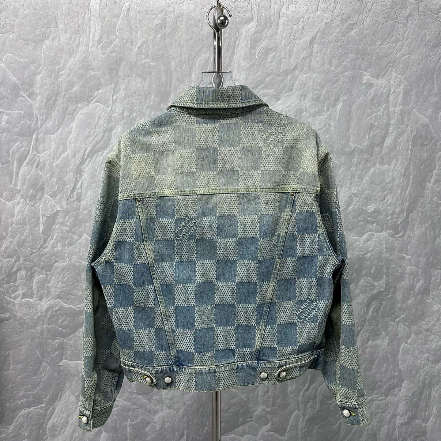 Louis Vuitton SS24 Pharrell Checkerboard Denim Jacket — back