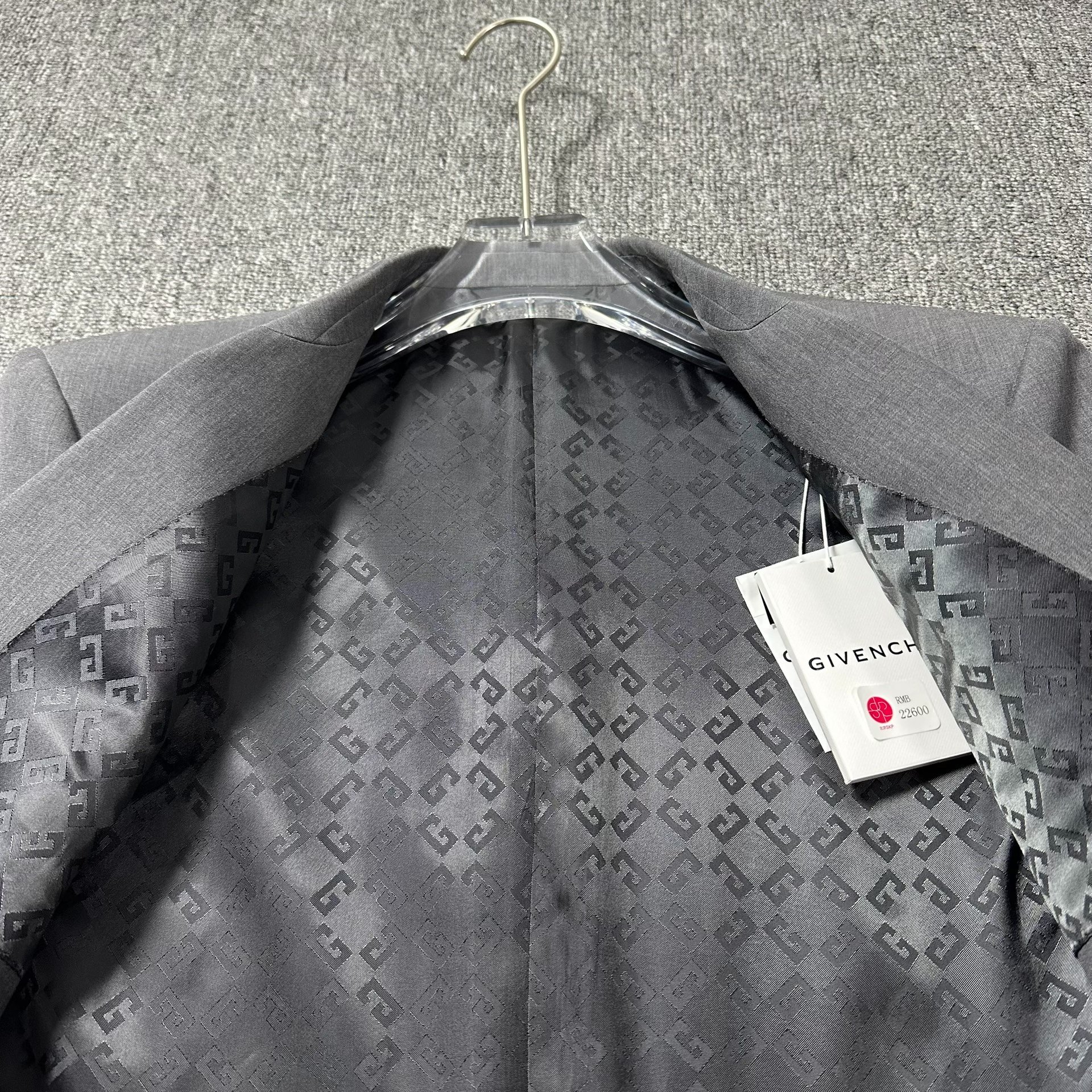Givenchy Gray Wool Suit Jacket — back