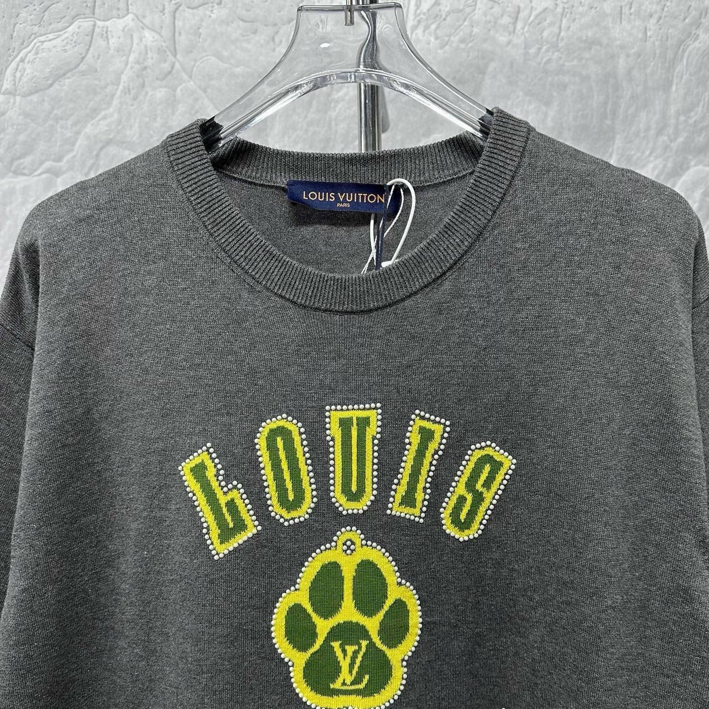 Louis Vuitton SS25 Dog Beaded Logo Knit Tee — front