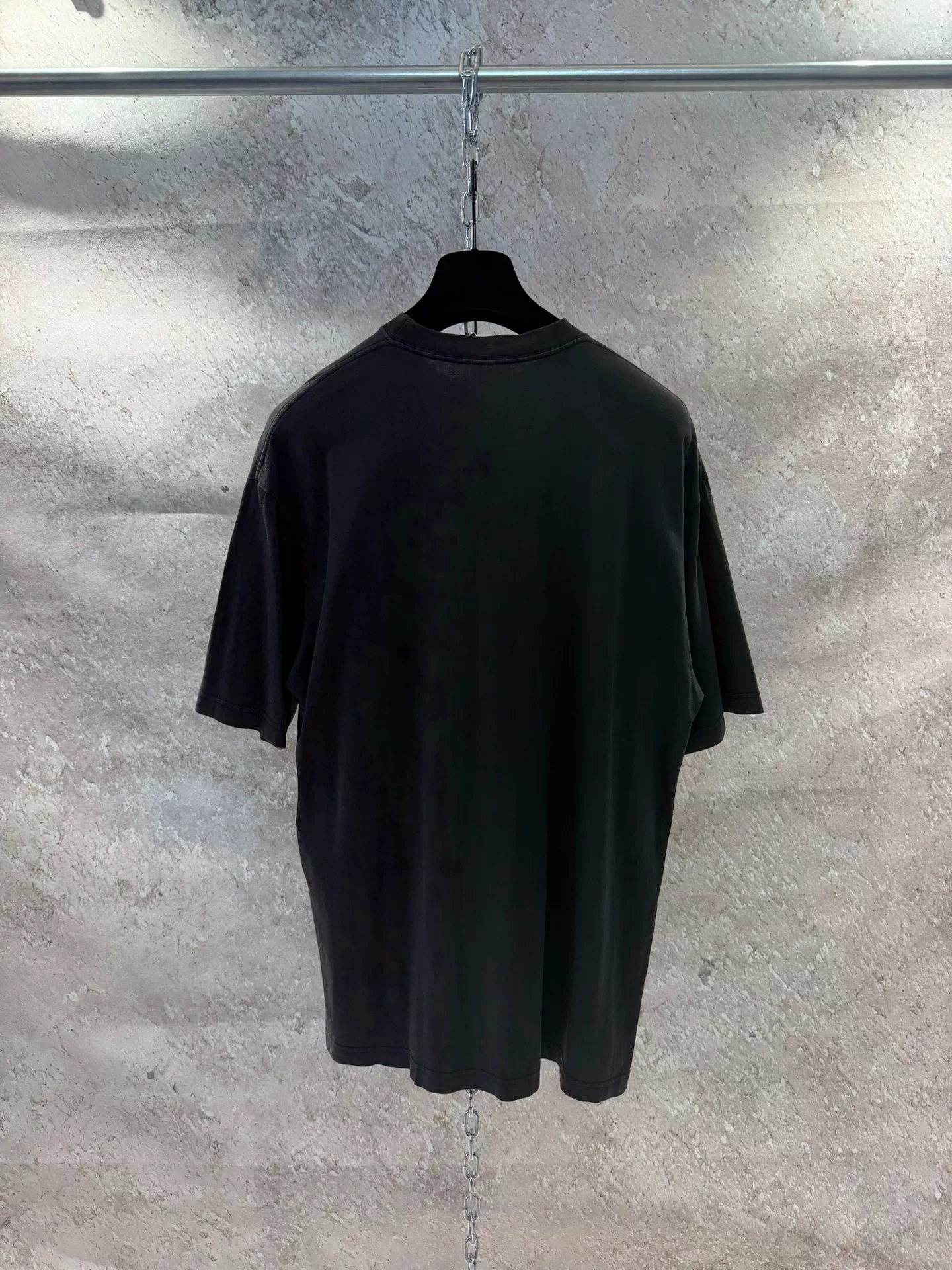 Balenciaga 3XL Black Embroidery Logo T-shirt — detail