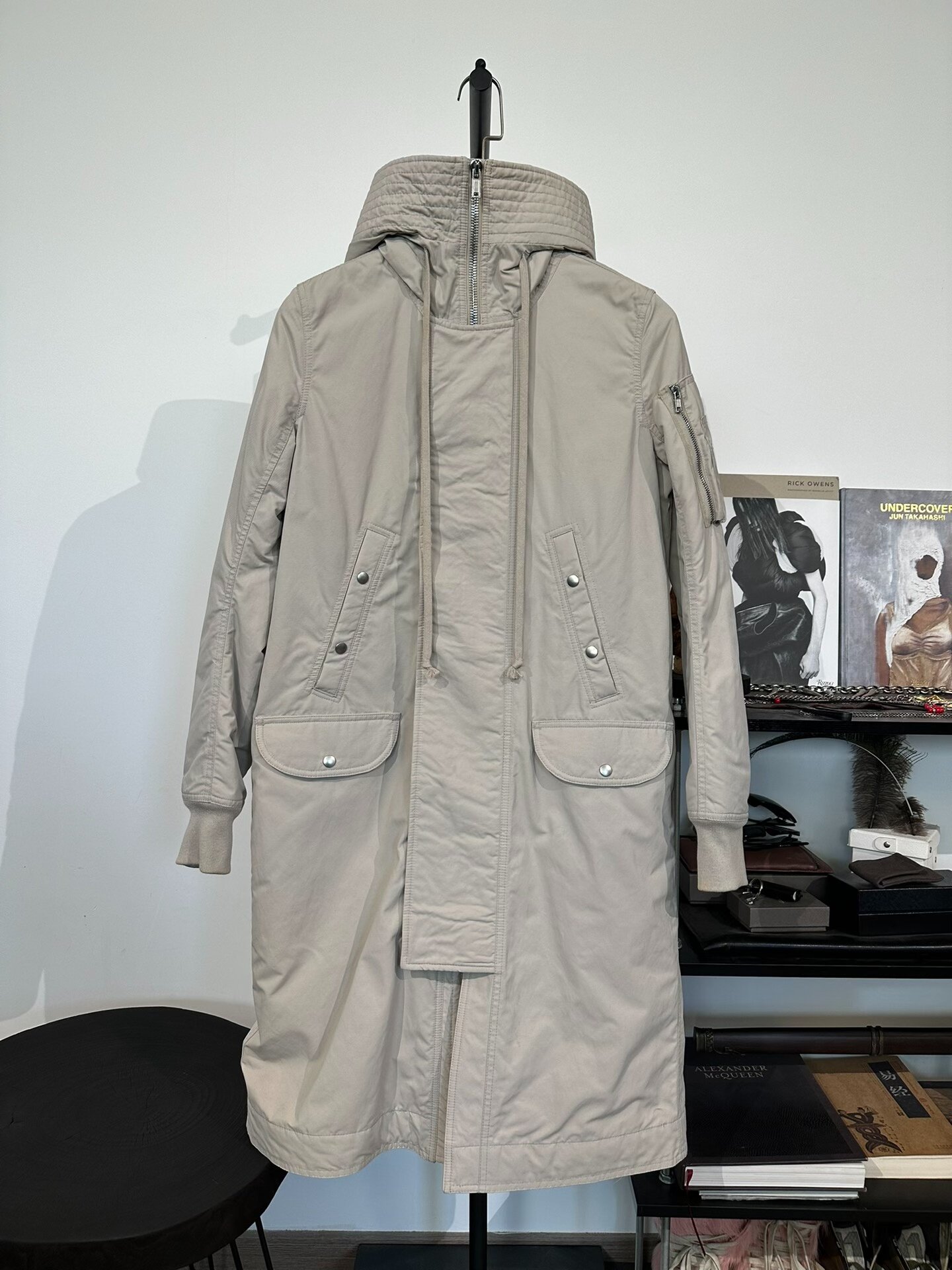 Rick Owens Mid-Length Ma-1 Bomber Jacket — front
