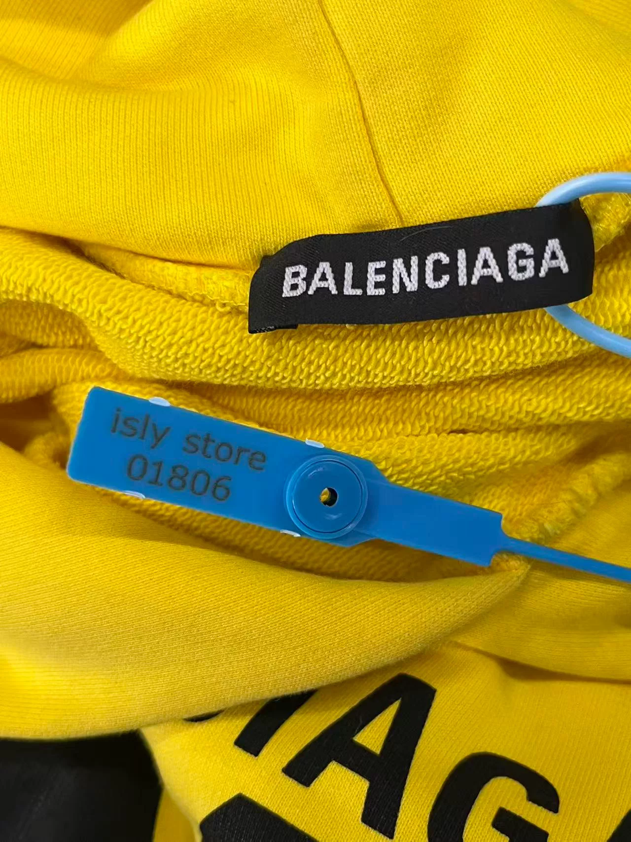 Balenciaga Yellow X RATED Print Hoodie — back