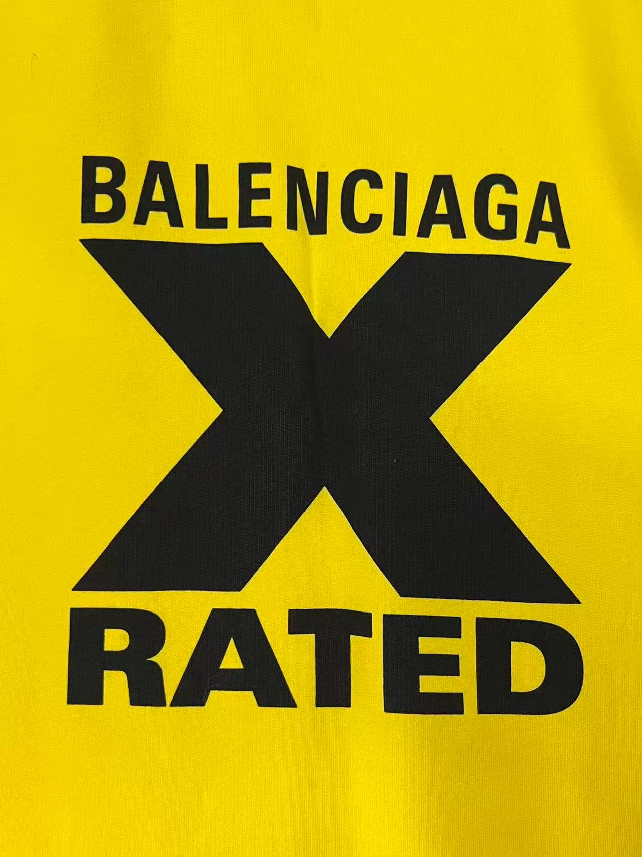 Balenciaga Yellow X RATED Print Hoodie — detail