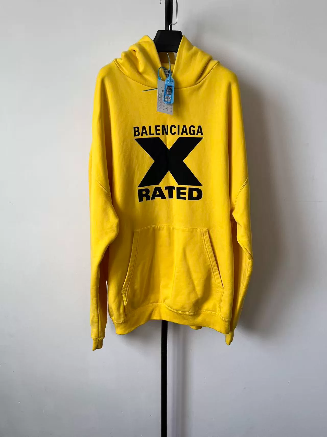 Balenciaga Yellow X RATED Print Hoodie