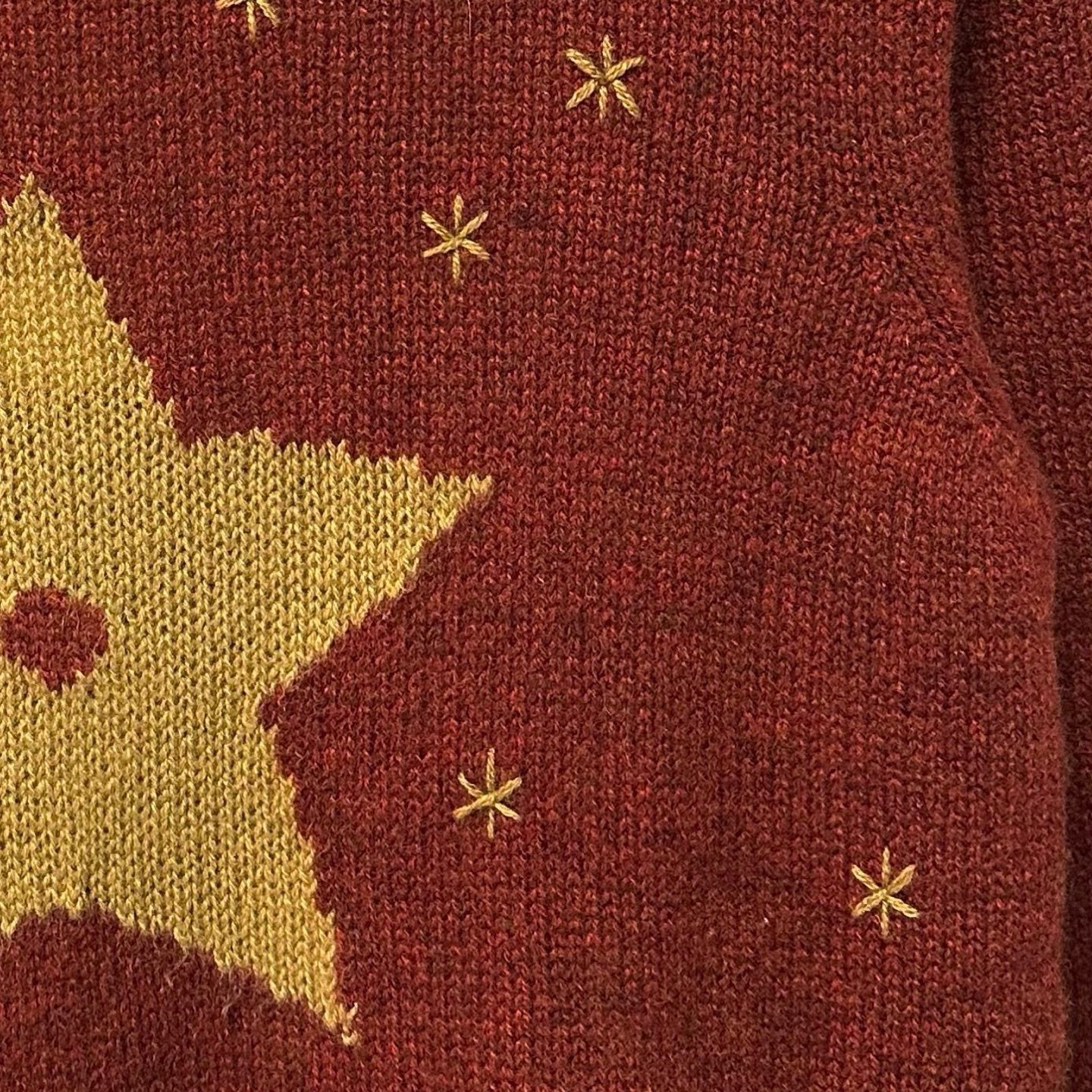 Dior Red Star Knit Sweater — detail